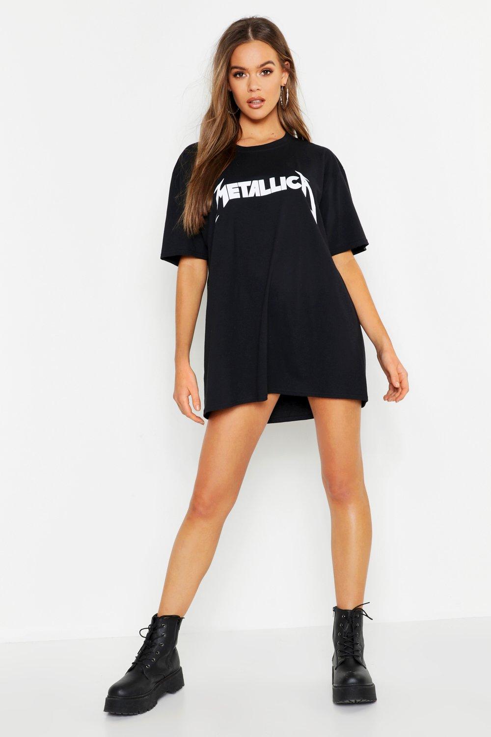 Metallica License Oversized T Shirt Dress Boohoo