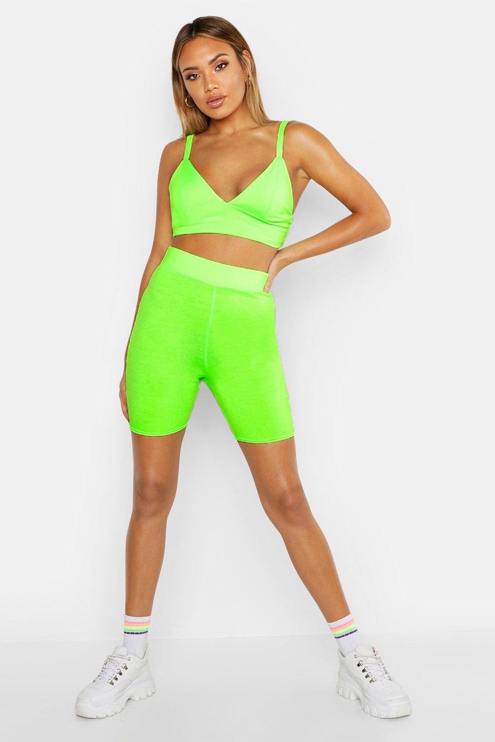 biker shorts green