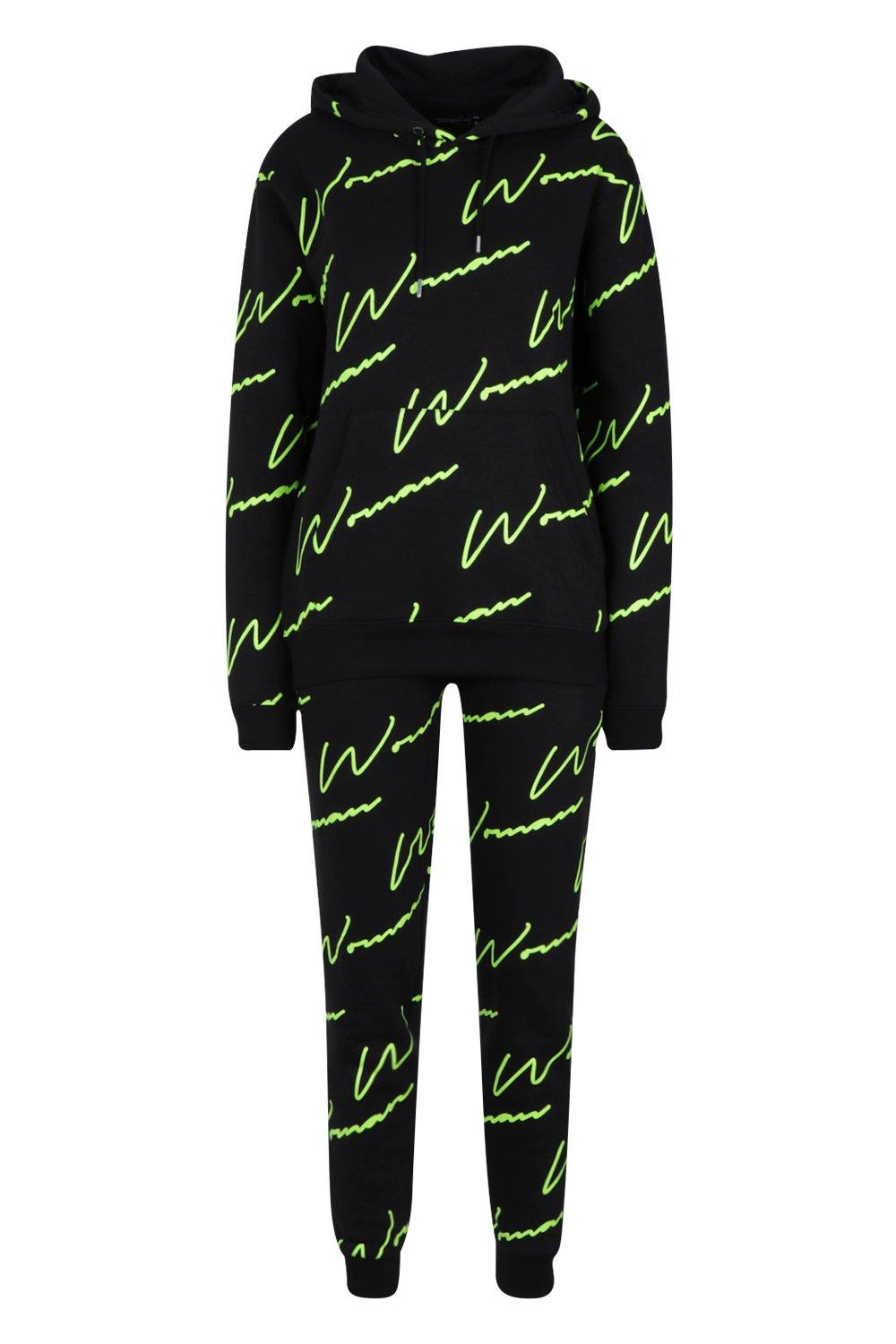 black and neon tracksuit