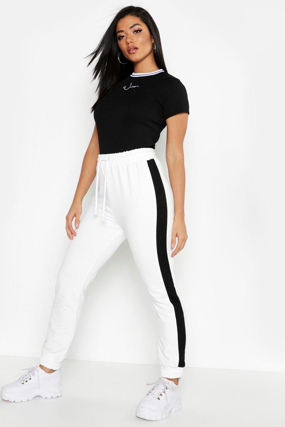 boohoo white joggers