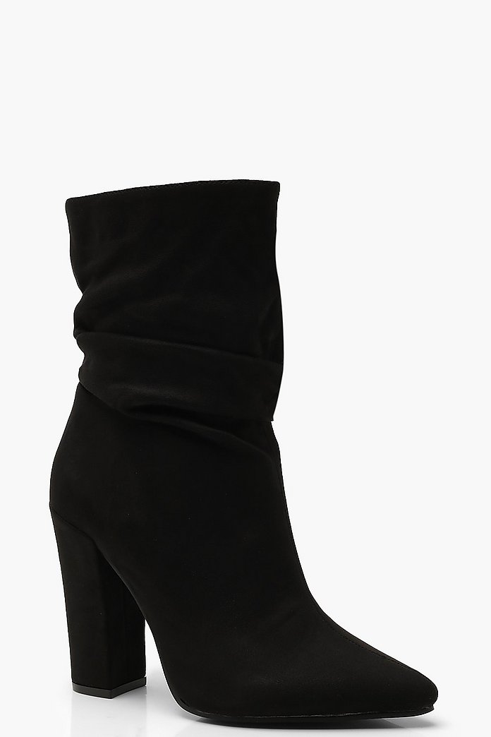 Geraffte Sock Boots mit Blockabsatz | Boohoo Geraffte Sock Boots mit Blockabsatz | Boohoo