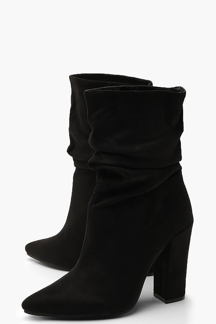 Geraffte Sock Boots mit Blockabsatz | Boohoo Geraffte Sock Boots mit Blockabsatz | Boohoo