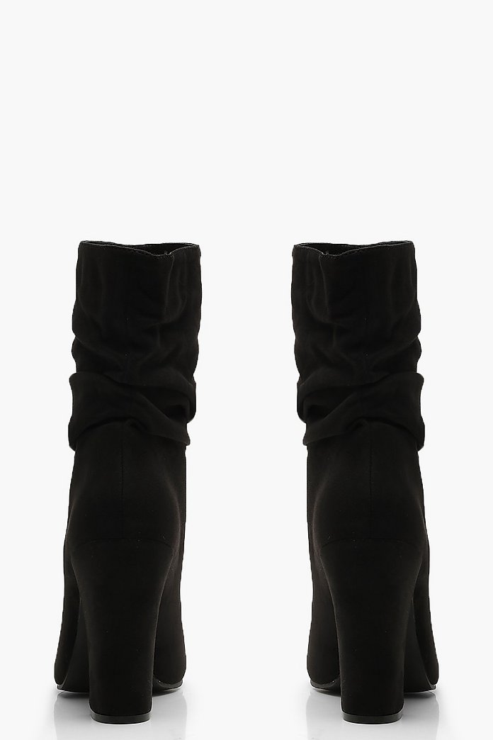 Geraffte Sock Boots mit Blockabsatz | Boohoo Geraffte Sock Boots mit Blockabsatz | Boohoo