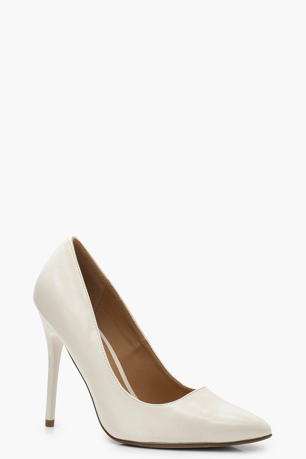 wide fit white stilettos
