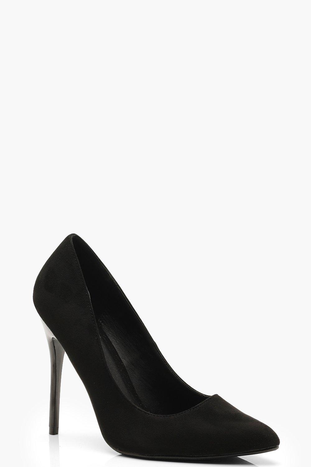 boohoo black court shoes