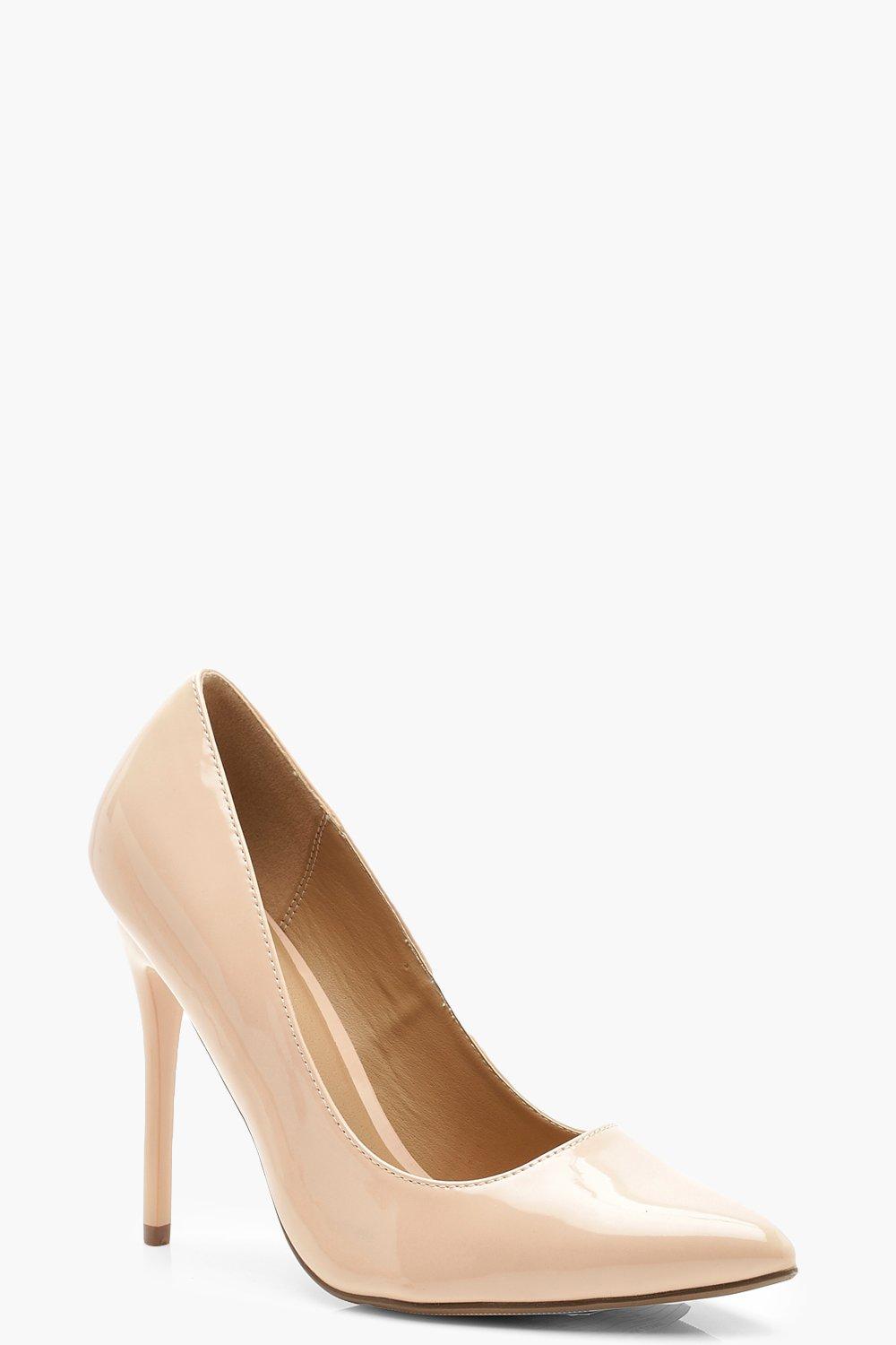 wide fit nude court shoes