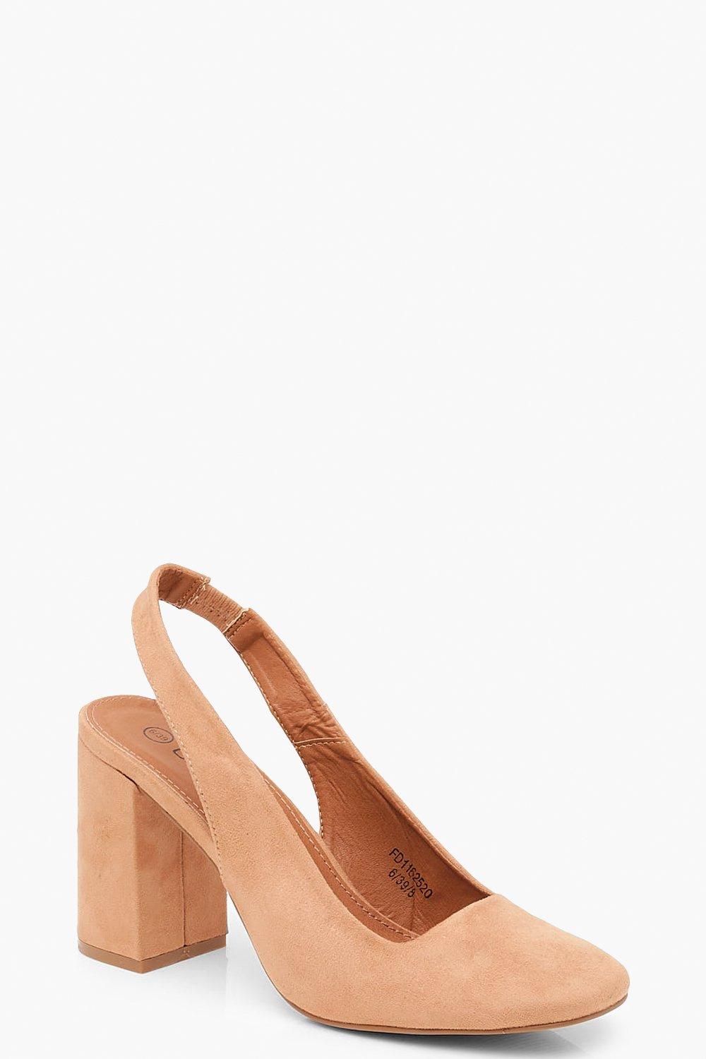 tan heels square toe