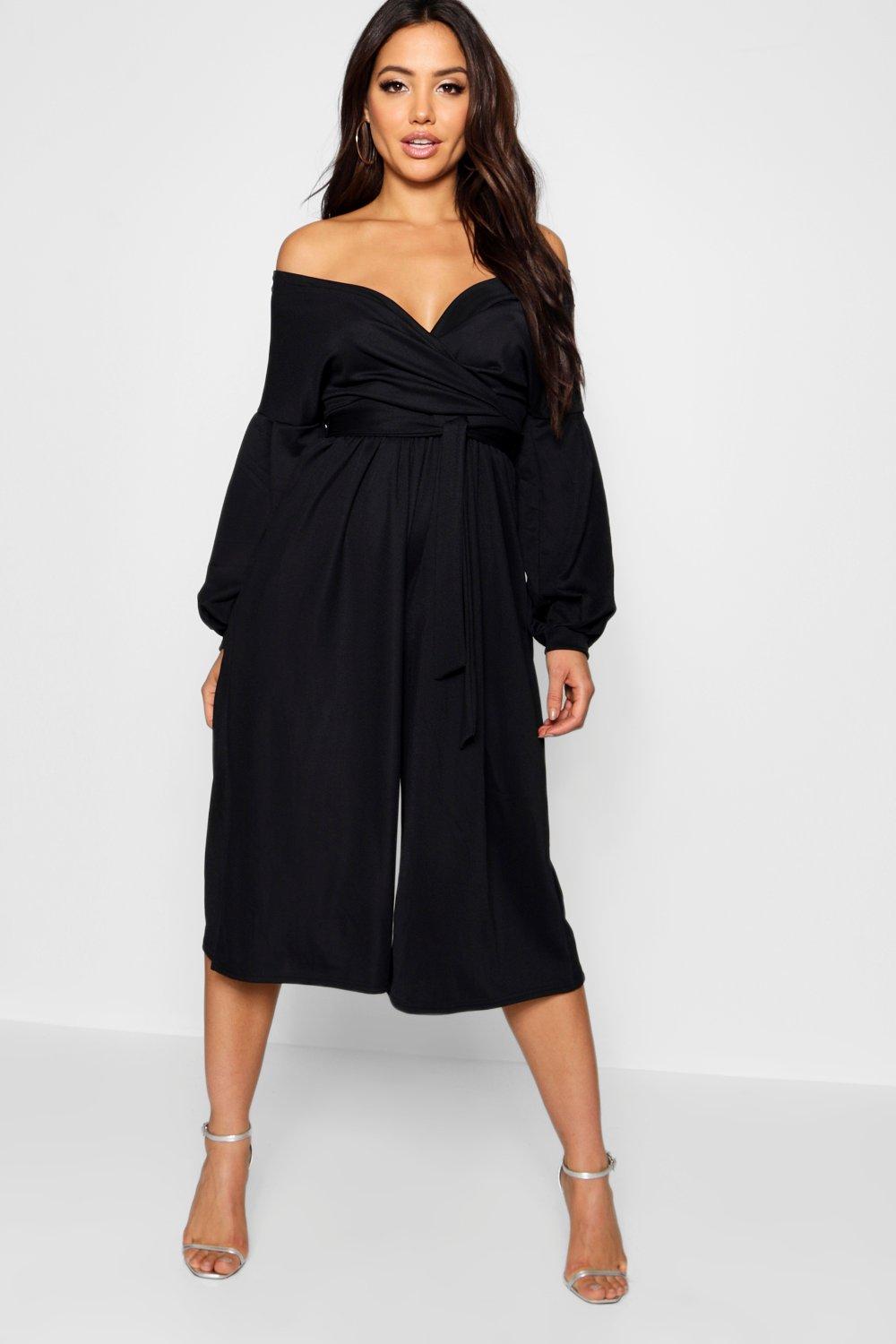 off the shoulder culotte jumpsuit