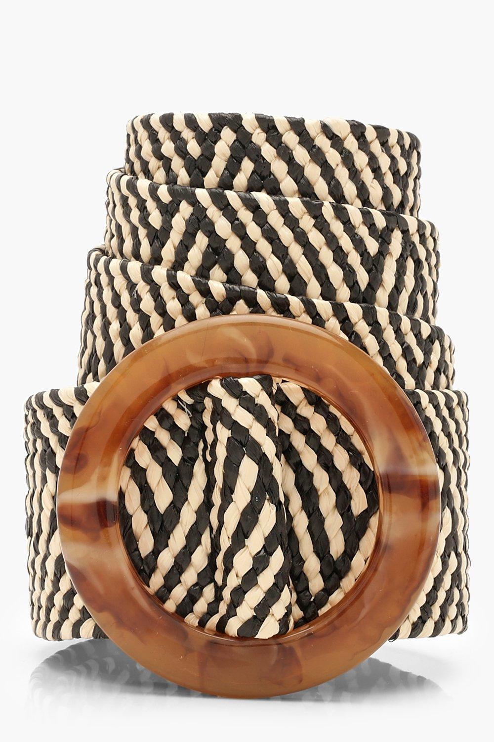 

Ремень из соломки из рафии Aztec, Natural