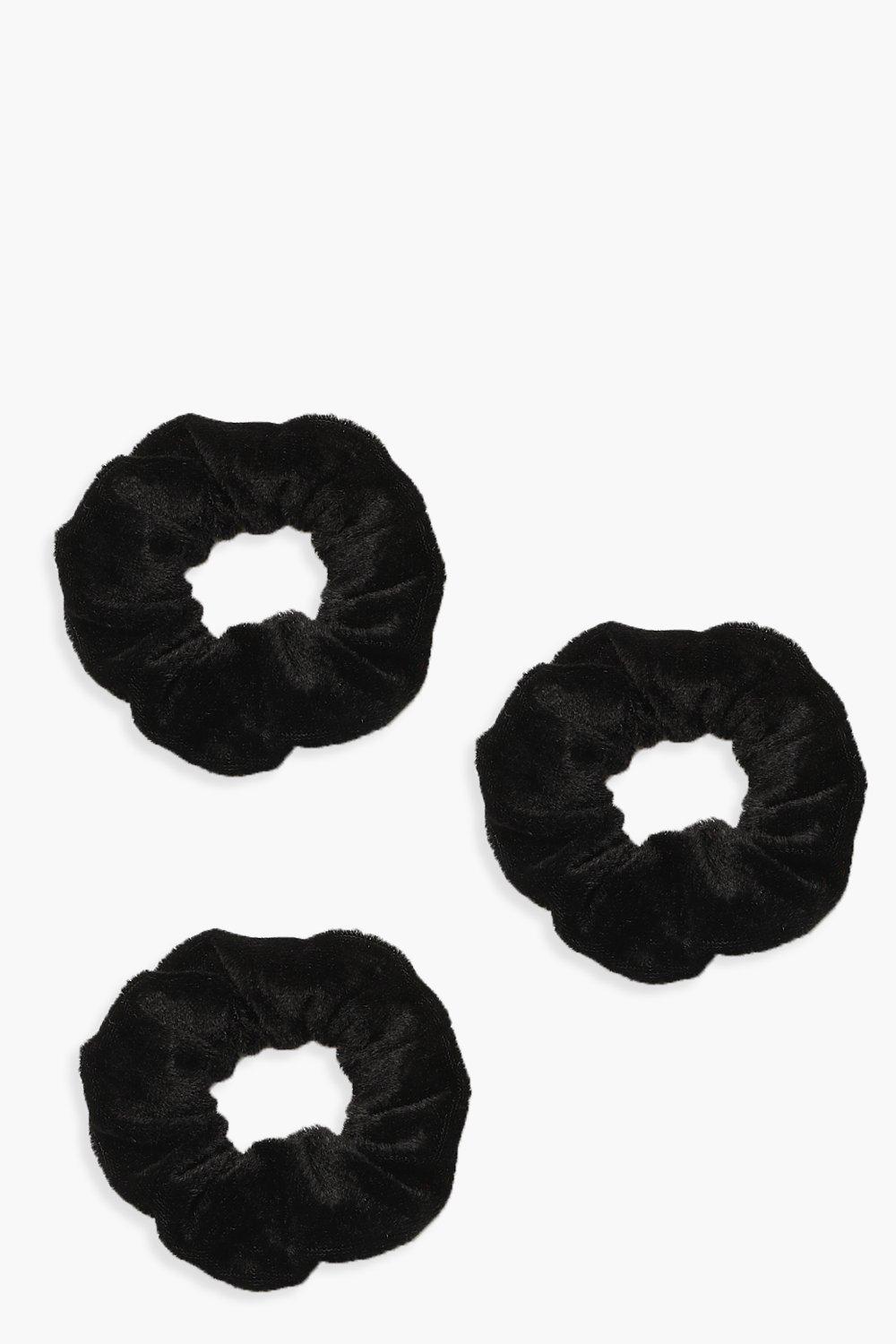 Click to view product details and reviews for Womens 3 Pack Velvet Scrunchies Black One Size Black.