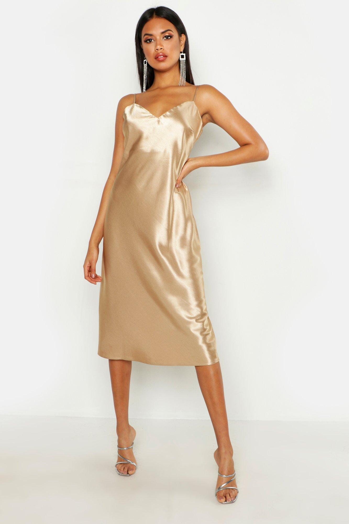 satin slip midi