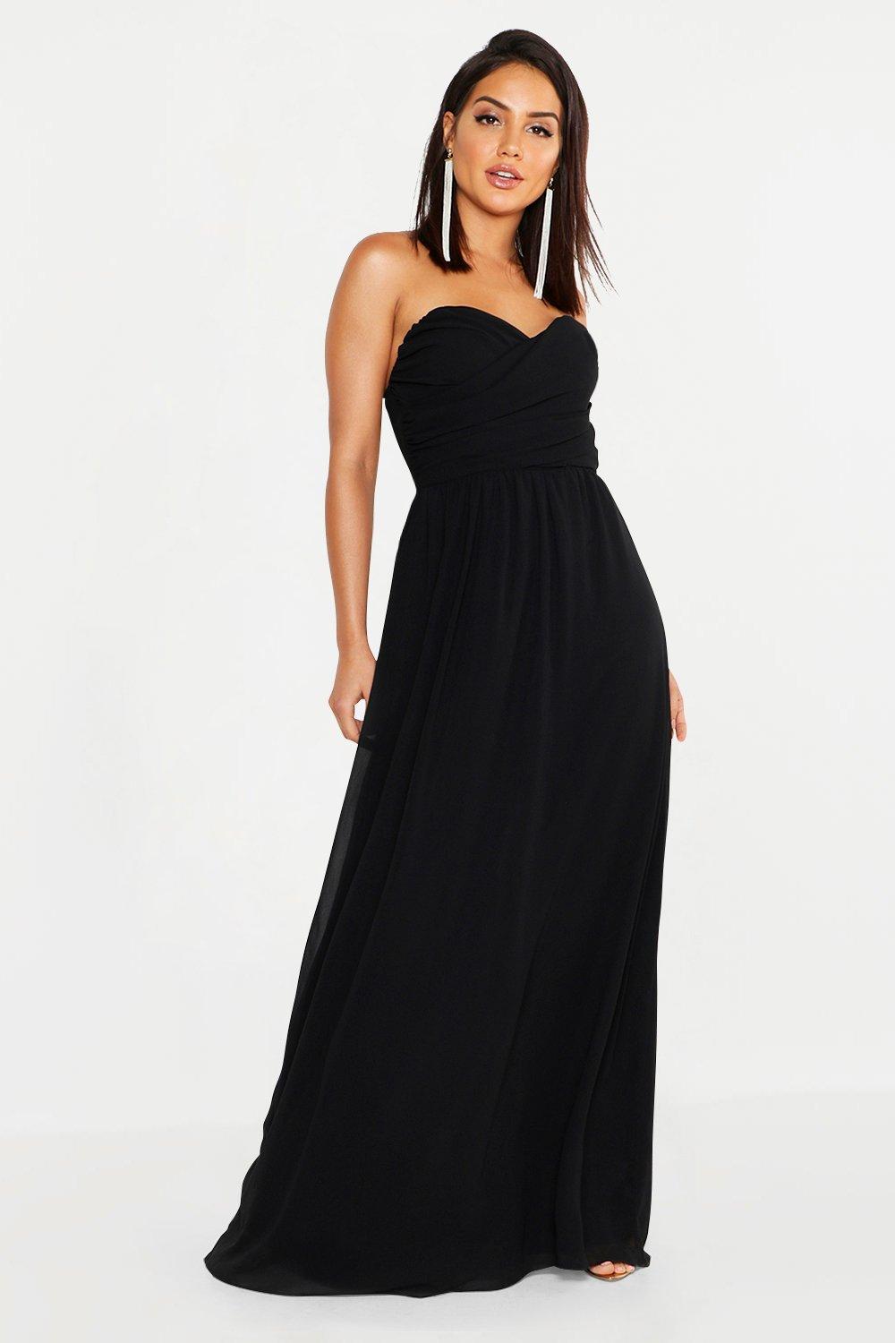 Chiffon bandeau outlet maxi dress