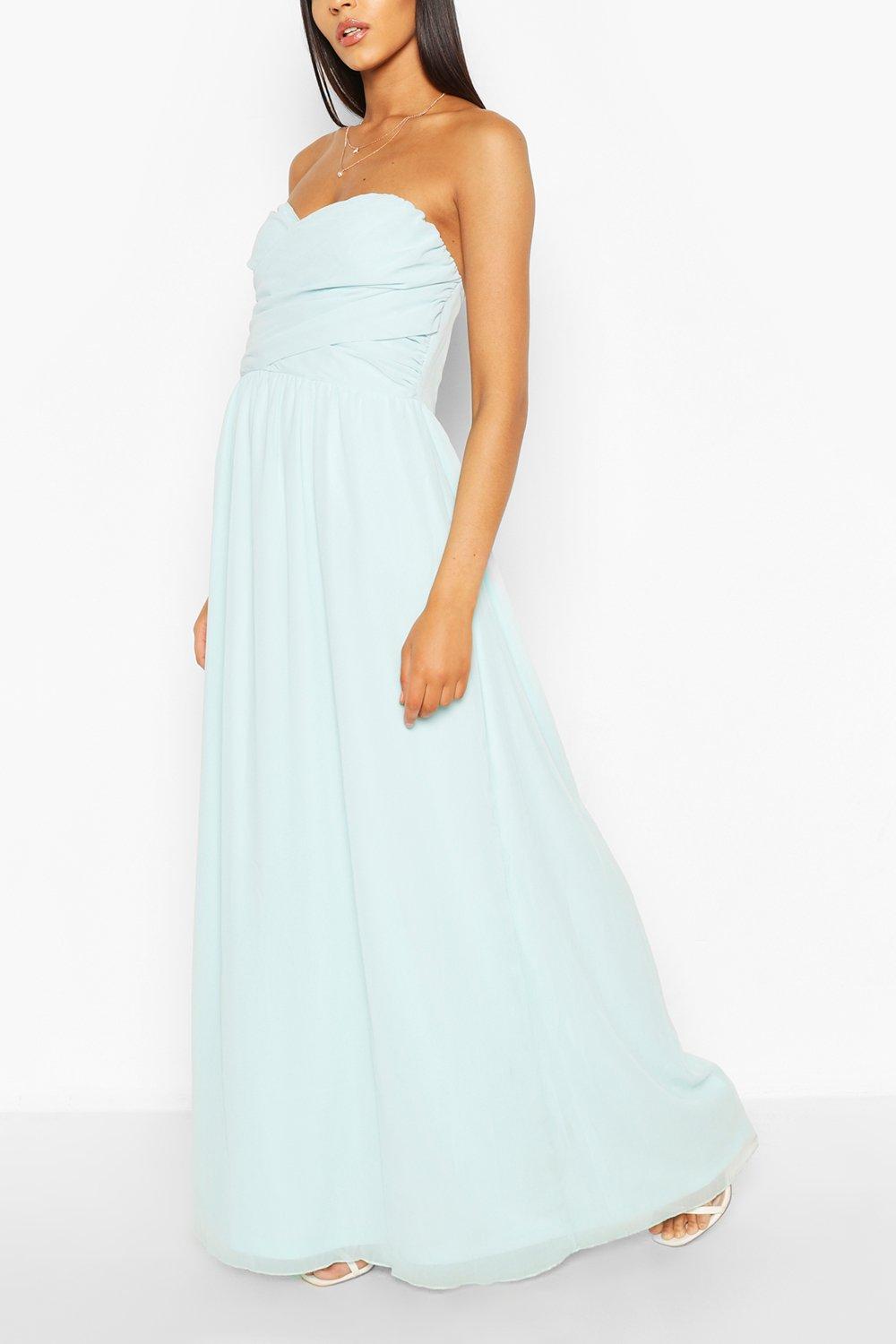 chiffon bandeau maxi dress