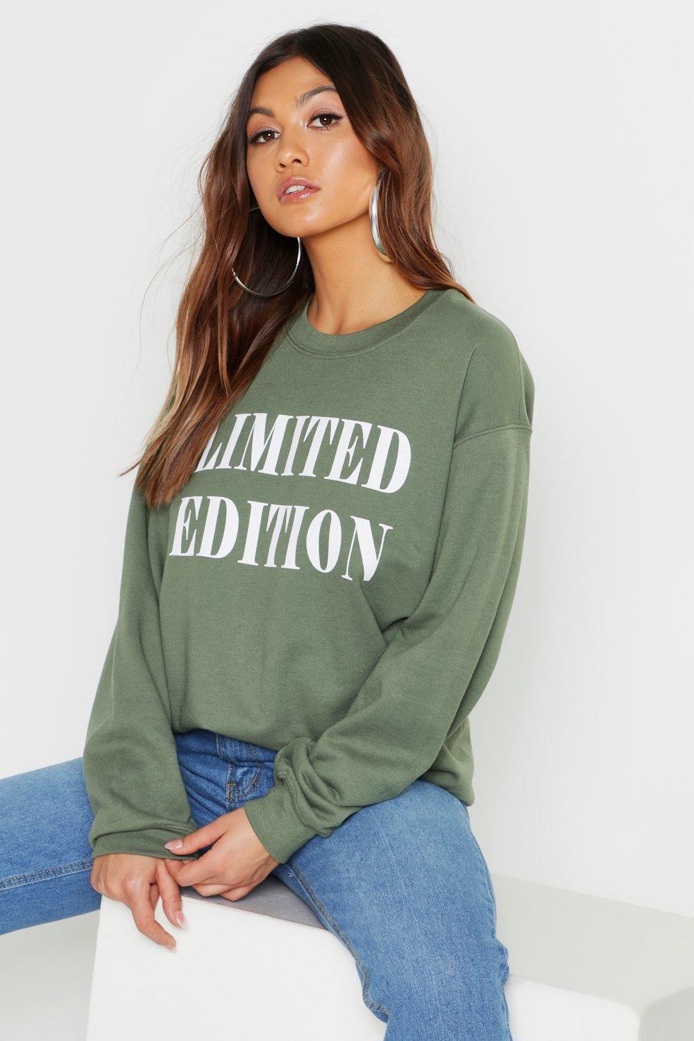 

Свитер со слоганом Limited Edition, Khaki