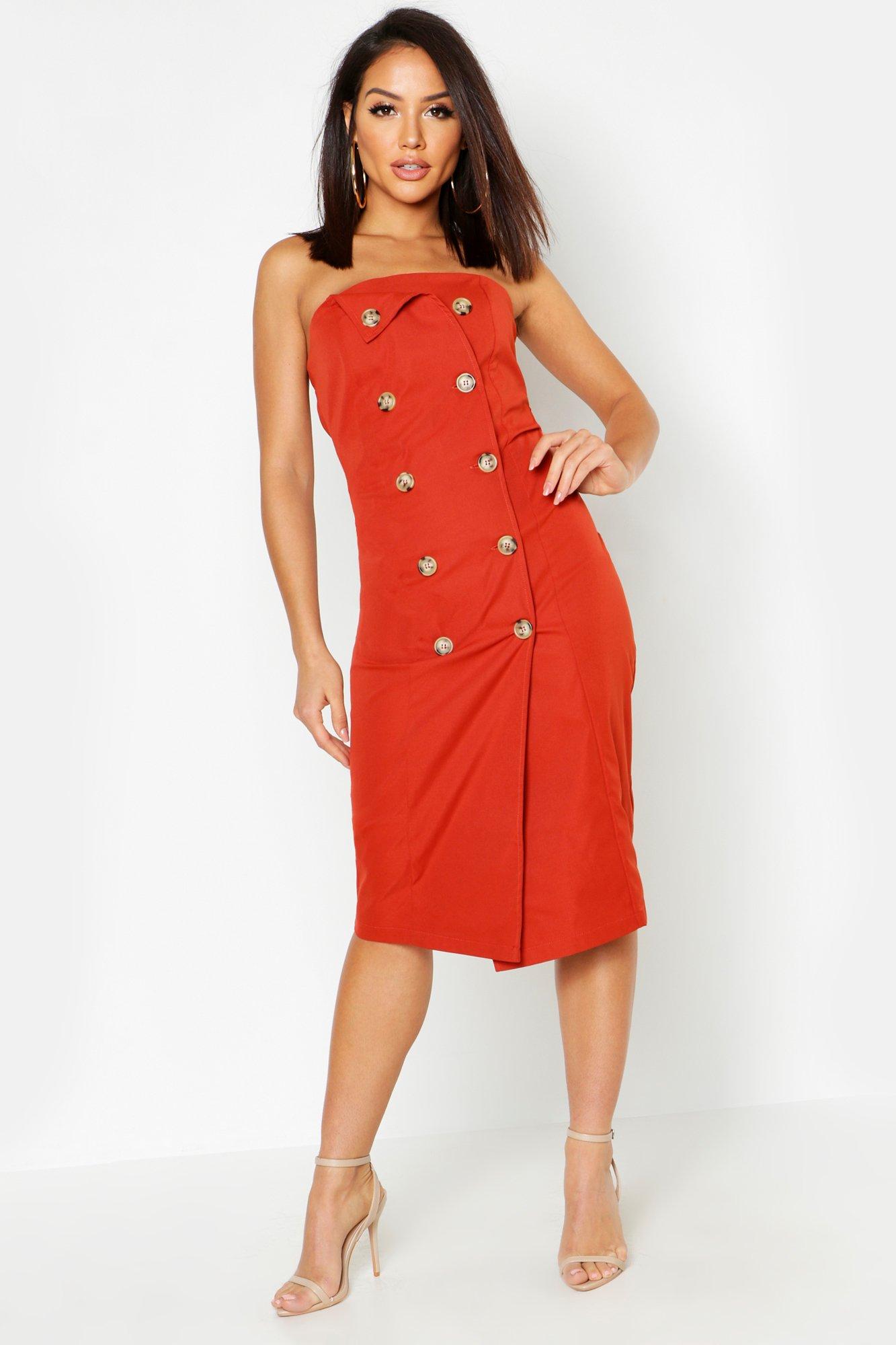 boohoo terracotta dress