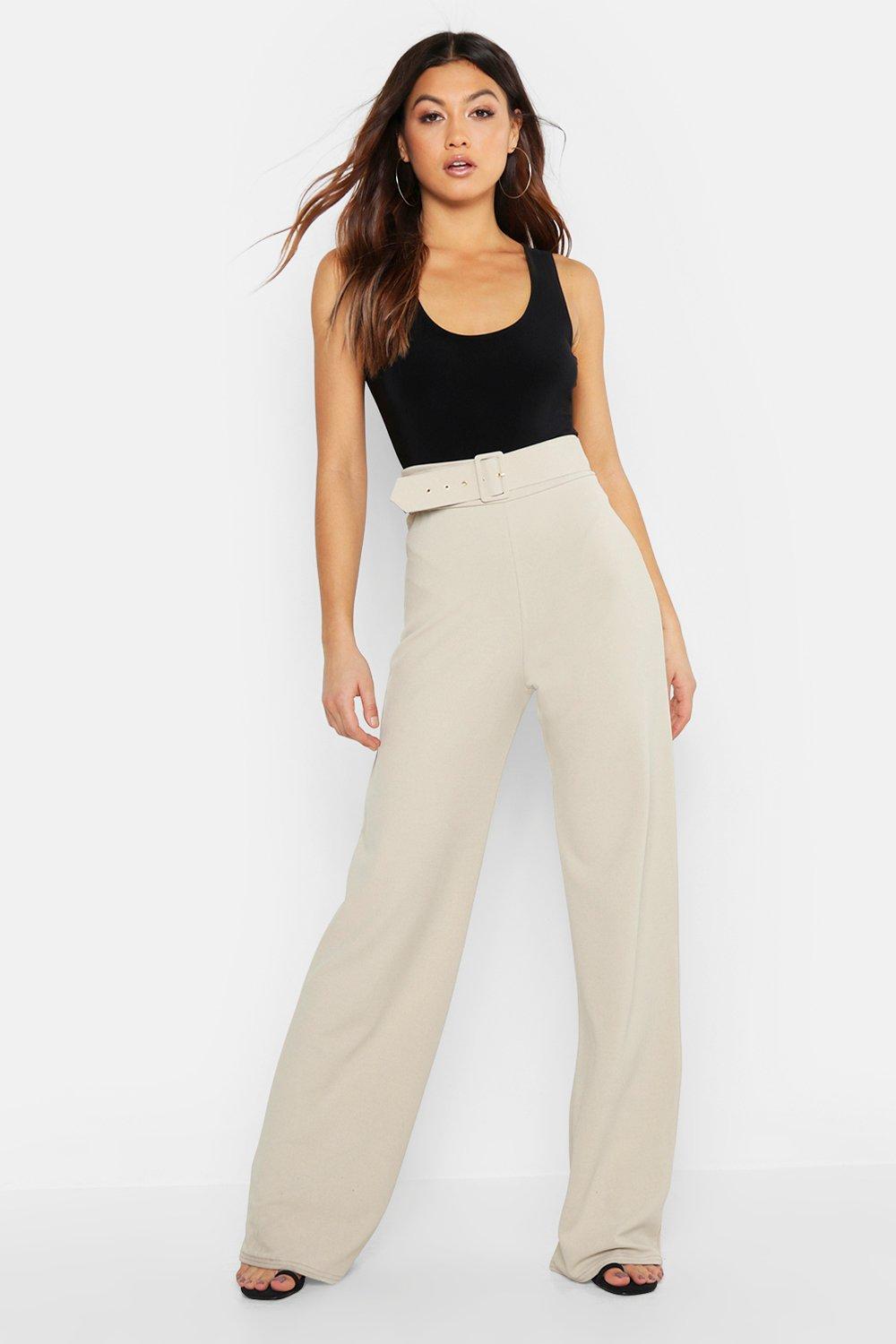 high waisted belted pants