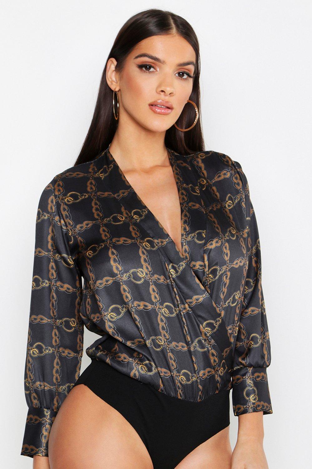 chain print bodysuit