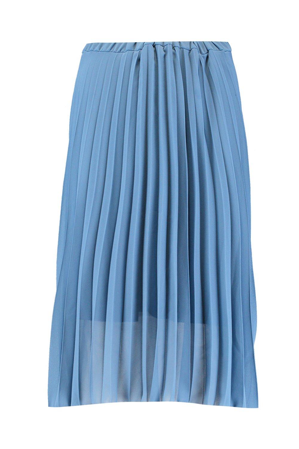

Миди-юбка из шифона со складками, Vintage blue