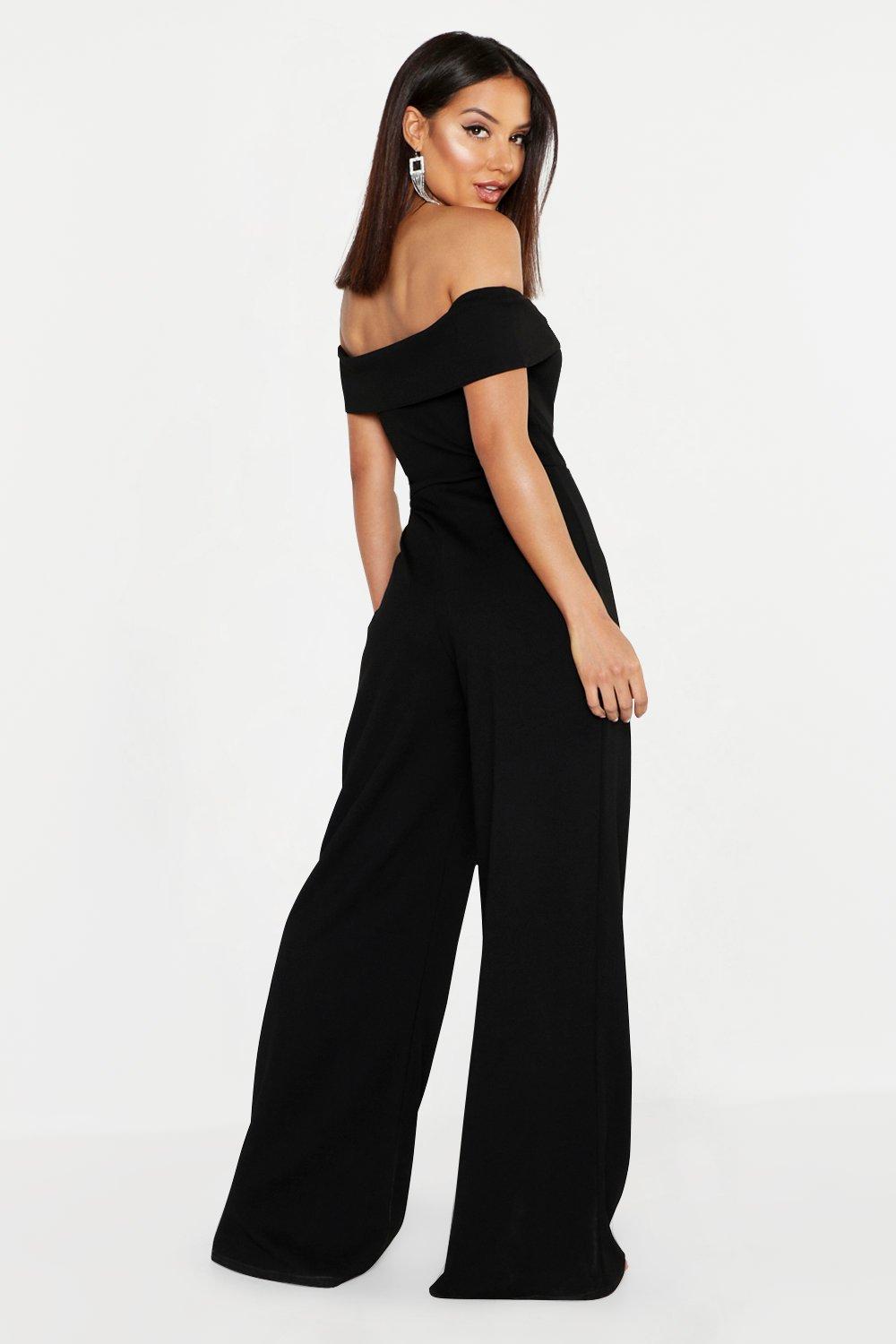 bardot jumpsuit wide leg