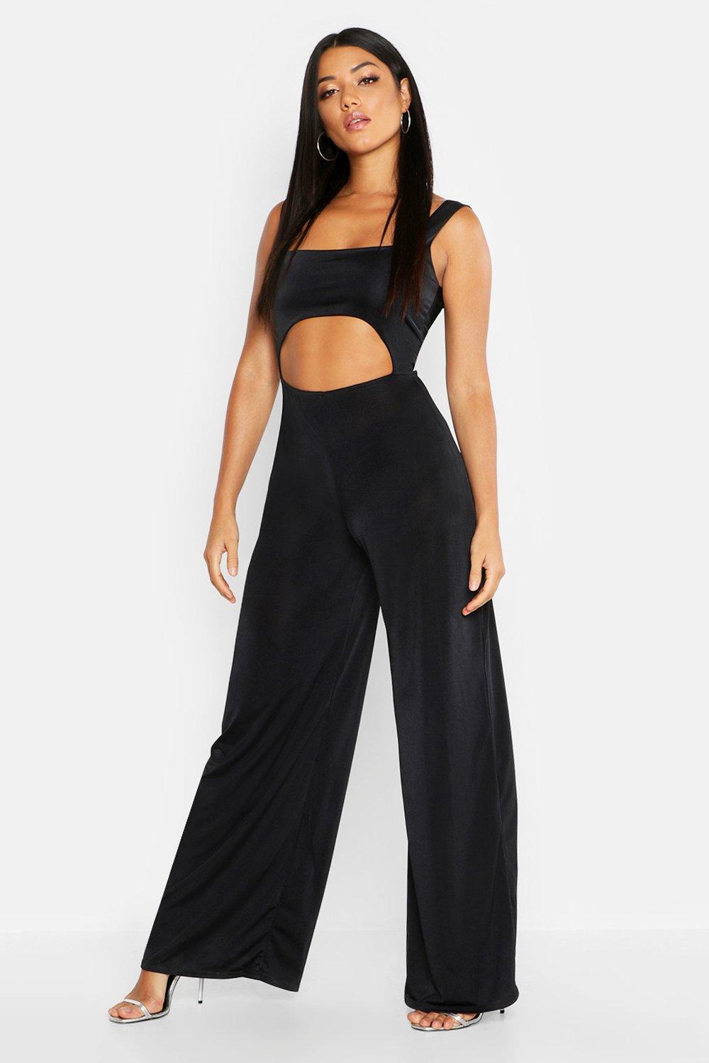cut out wide leg jumpsuit