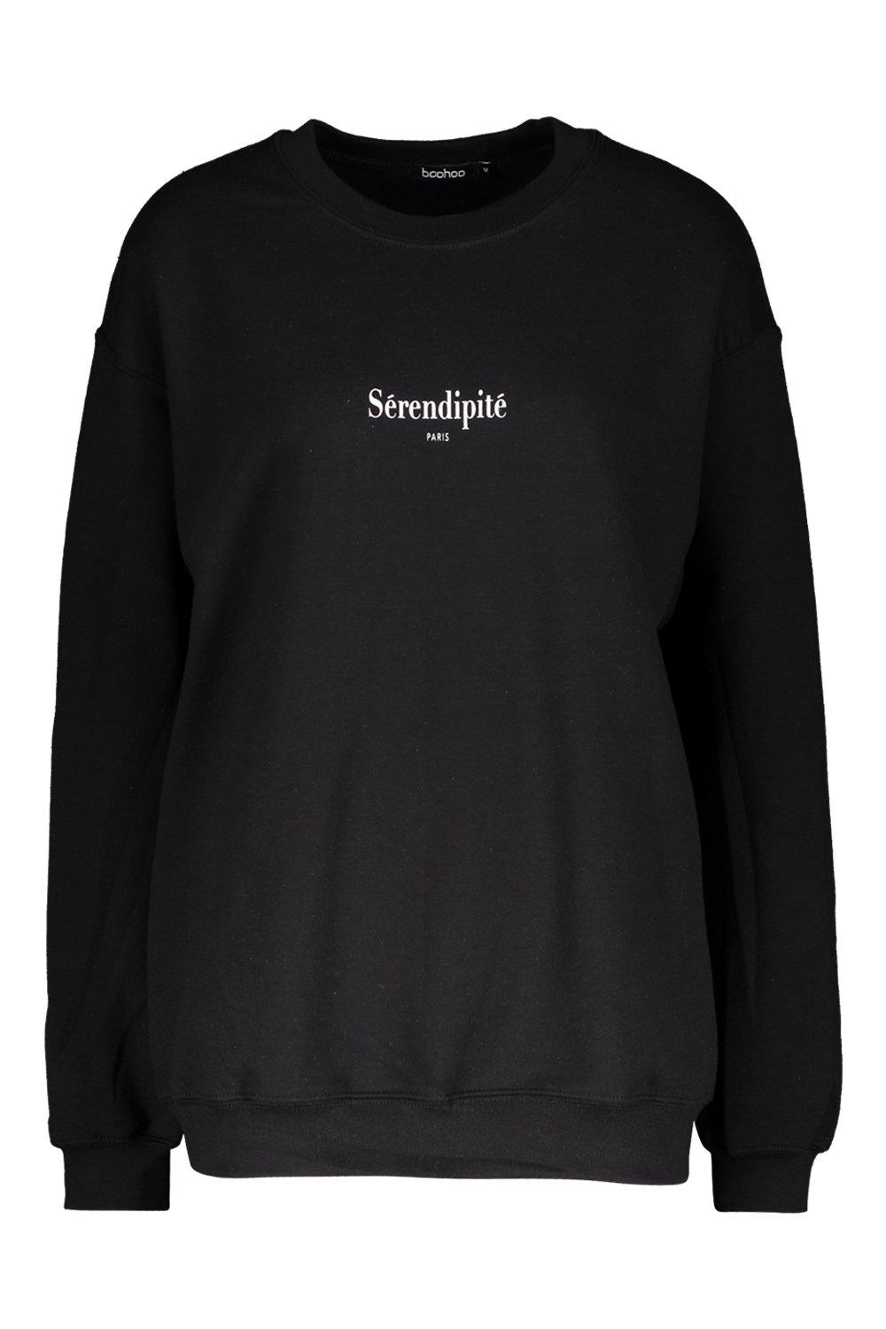 

Свитшот со слоганом Serendipite, Black