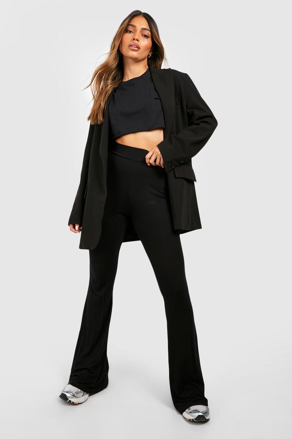 Womens Boohoo Basic High Waist Fit & Flare Trouser - Black - 14, Black