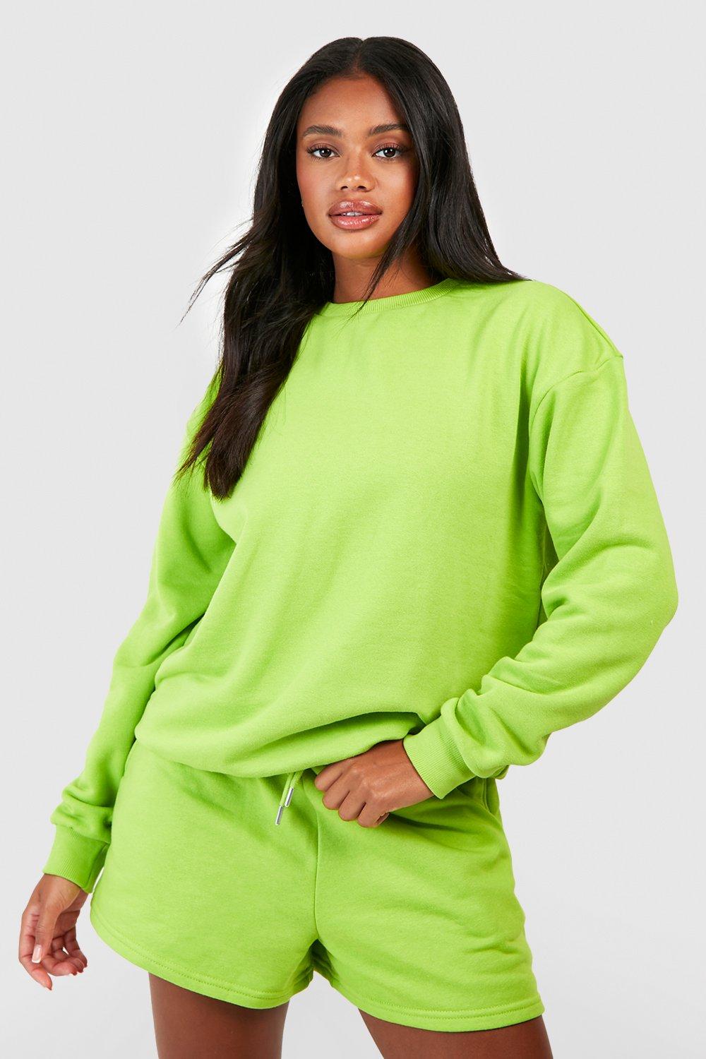 Womens Jumper Short Tracksuit - Green - M, Green