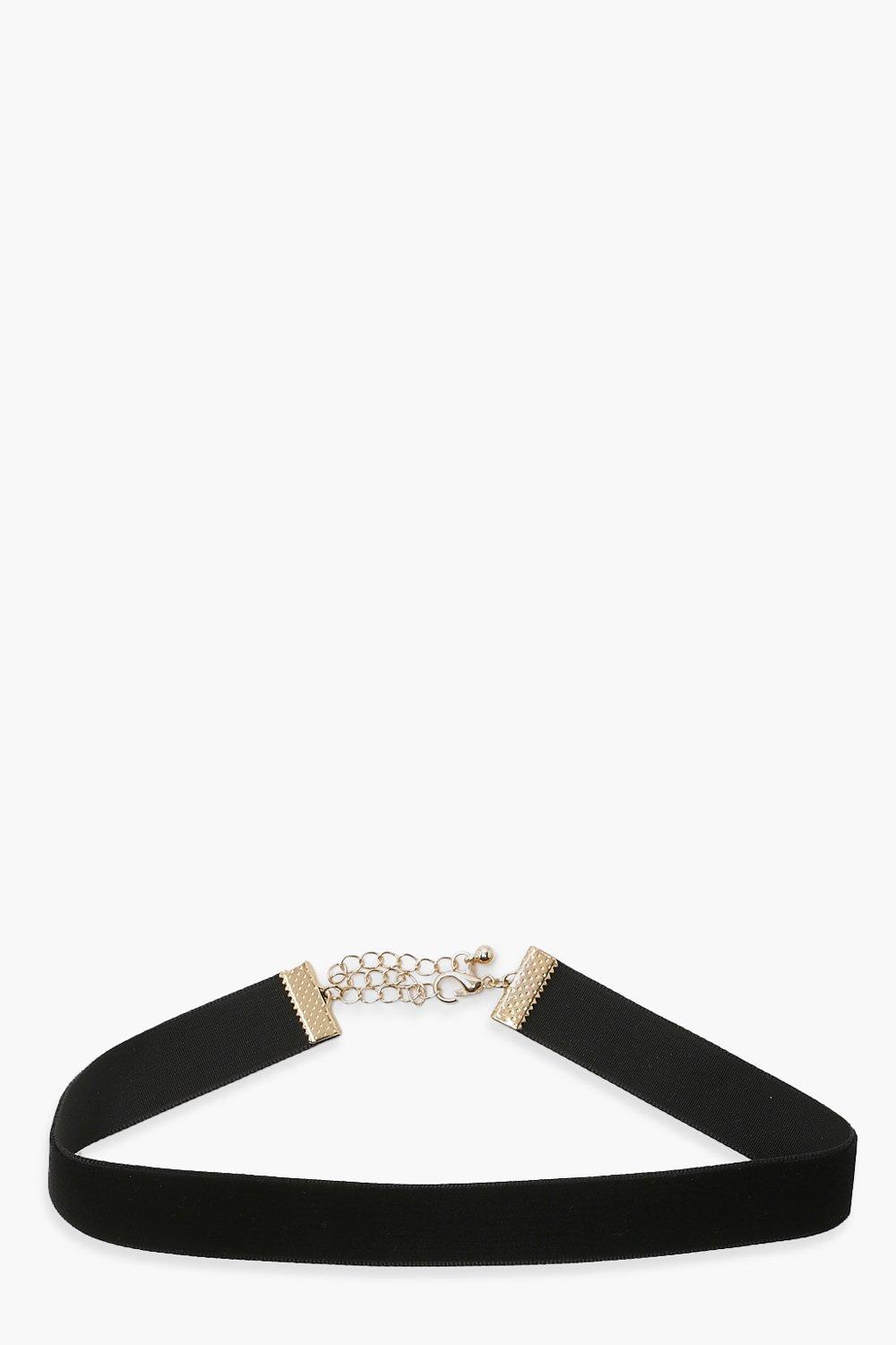 Womens Basic Velvet Choker Necklace - Black - One Size, Black