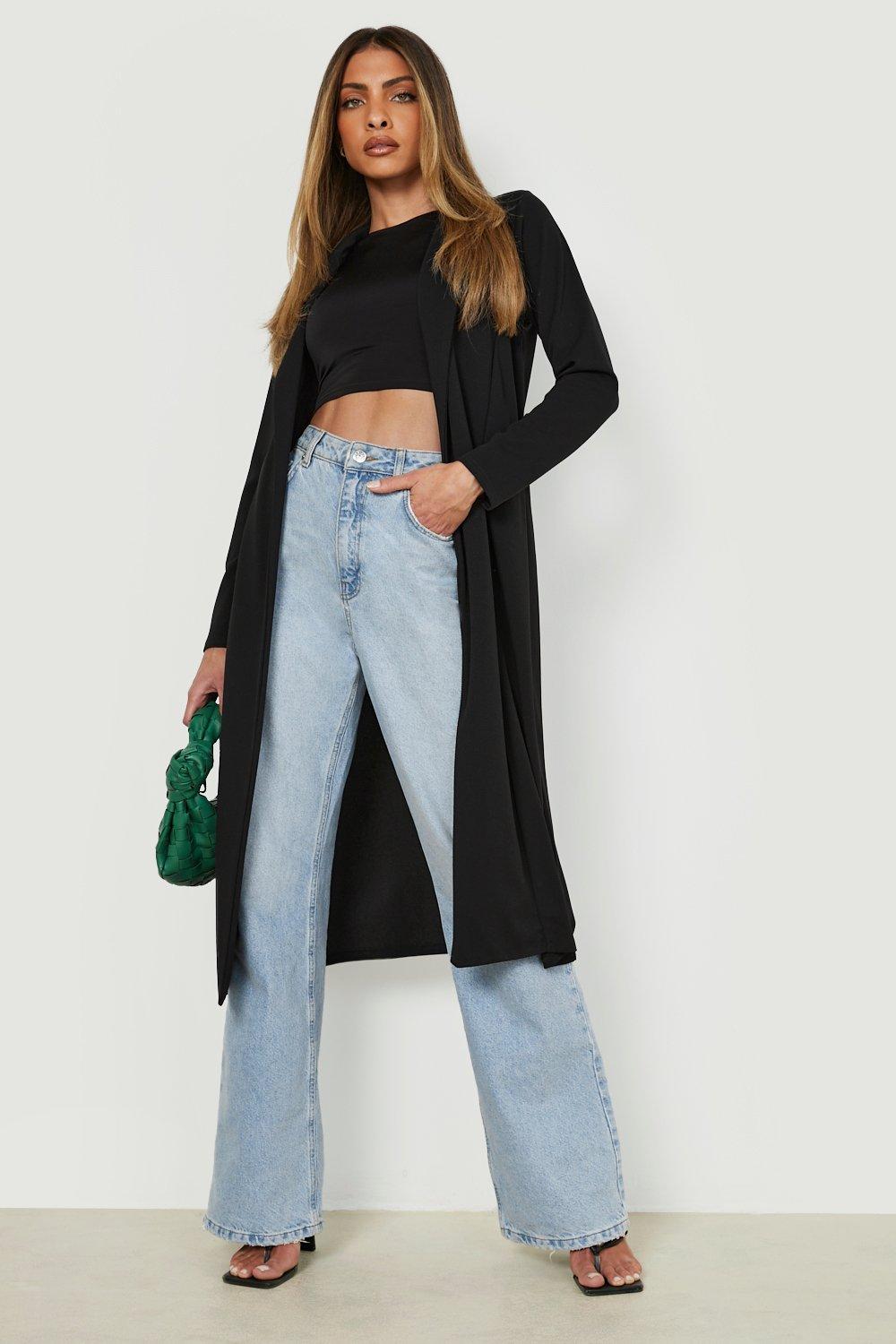 Pardessus Long À Ceinture - Noir - S, Noir