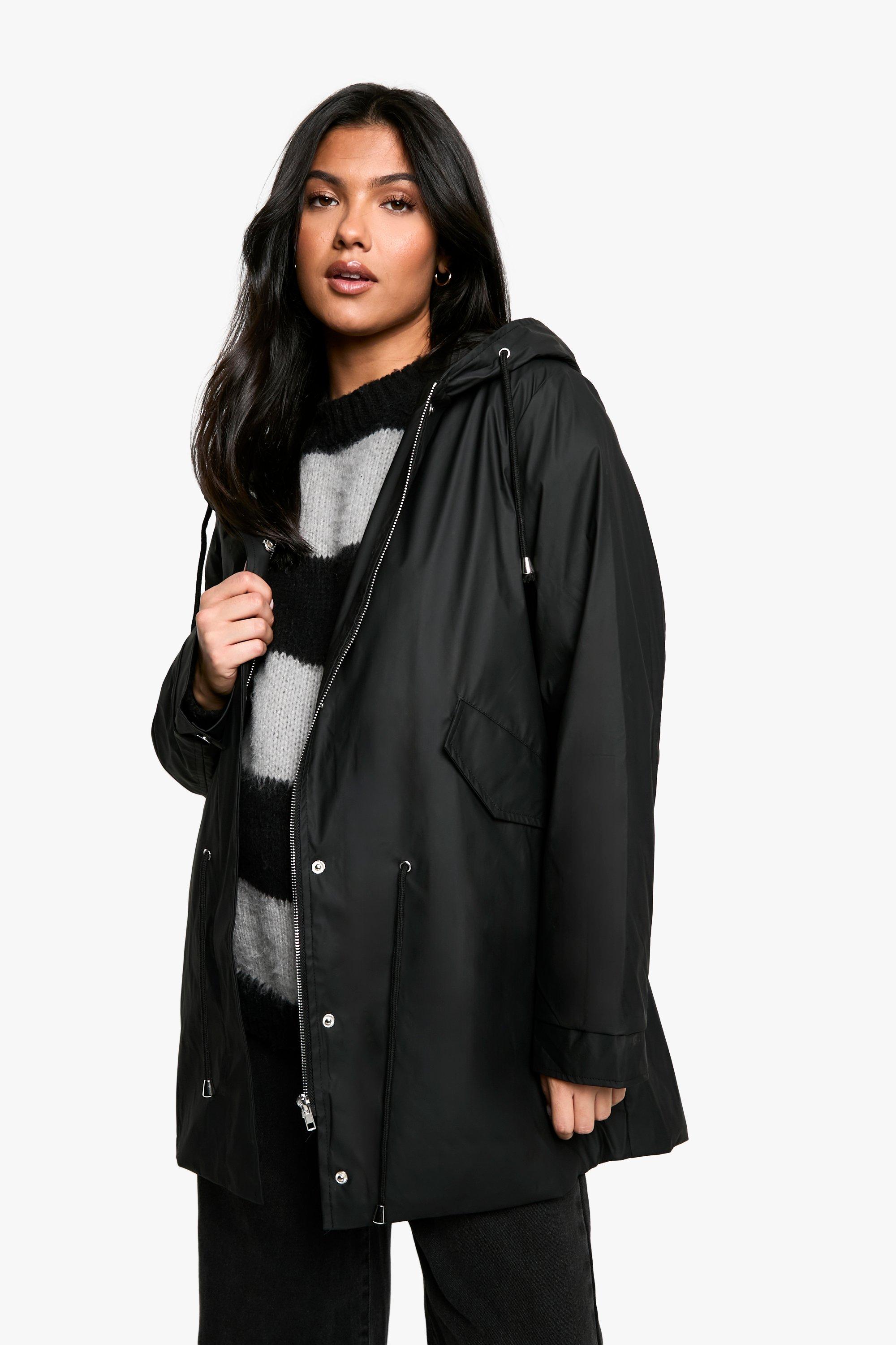 Womens Maternity Waterproof Parka Coat - Black - 8, Black