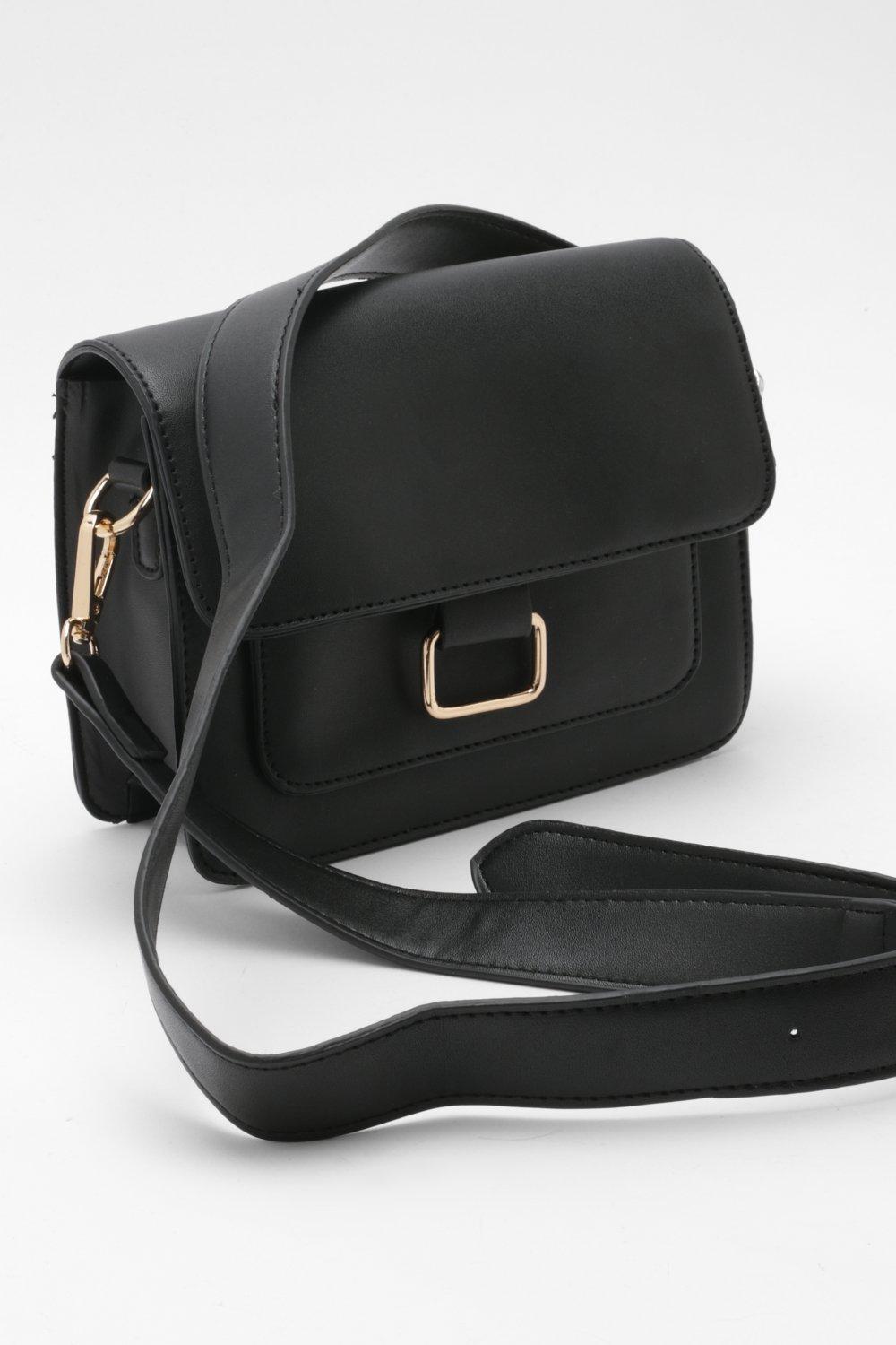 Click to view product details and reviews for Womens Gold Buckle Detail Crossbody Bag Black One Size Black.