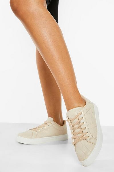 Quilted Detail Flat Trainer