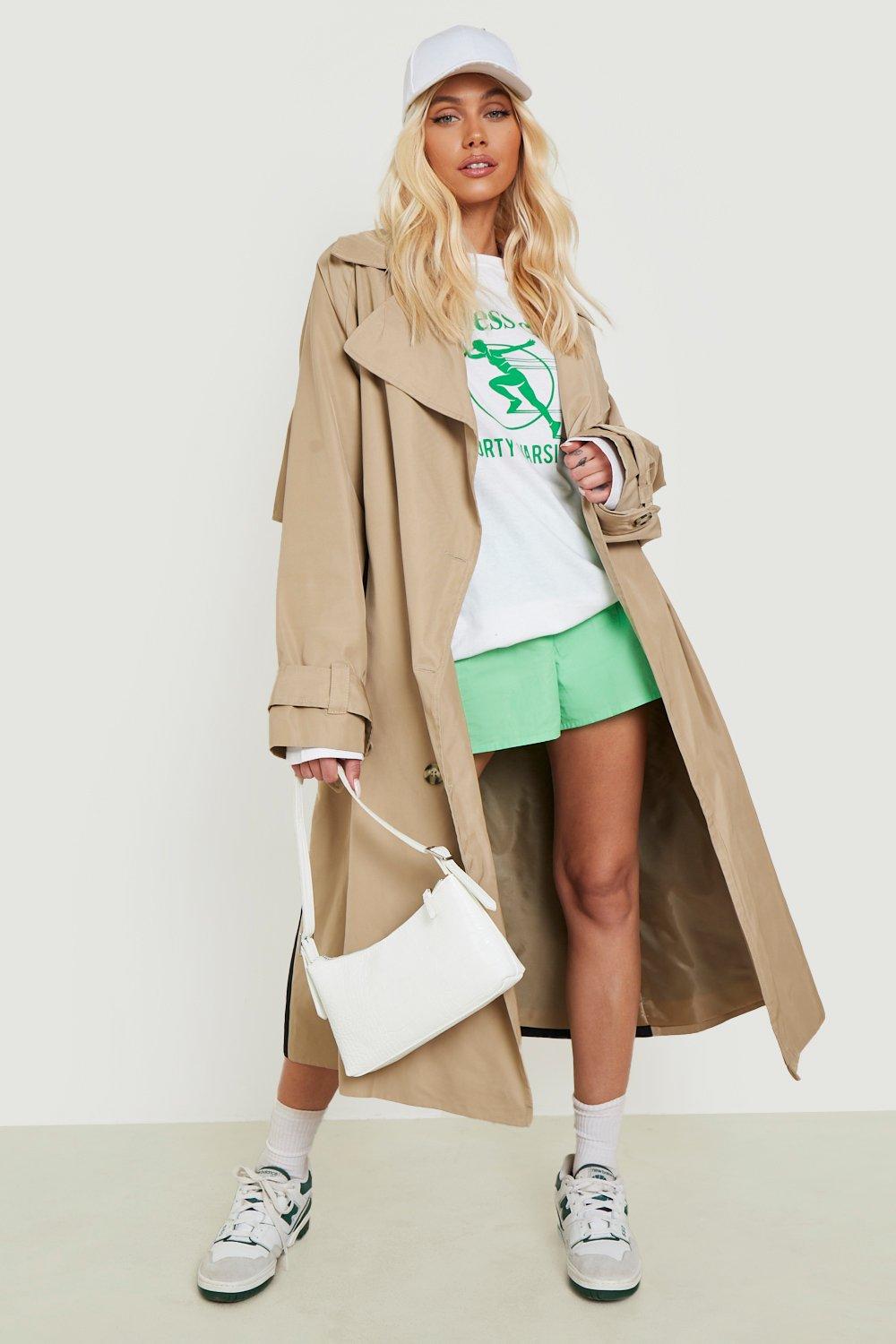 oversized luxe back panel trench coat
