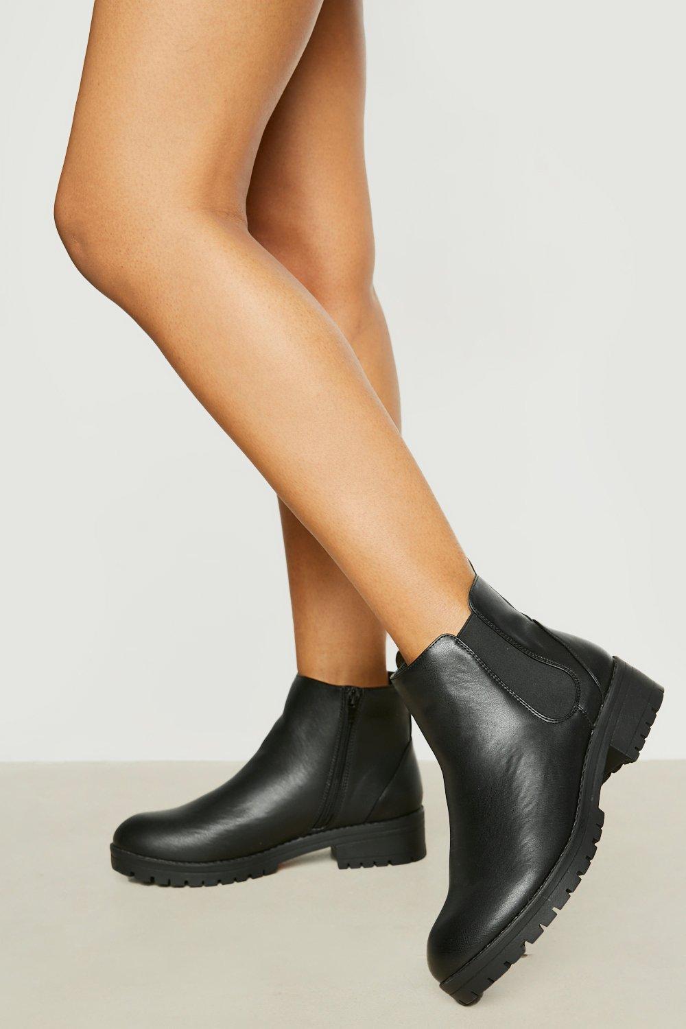 Boohoo Brede Pull On Chelsea Boots, Black