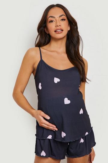 Maternity Heart Print Cami Pyjamas