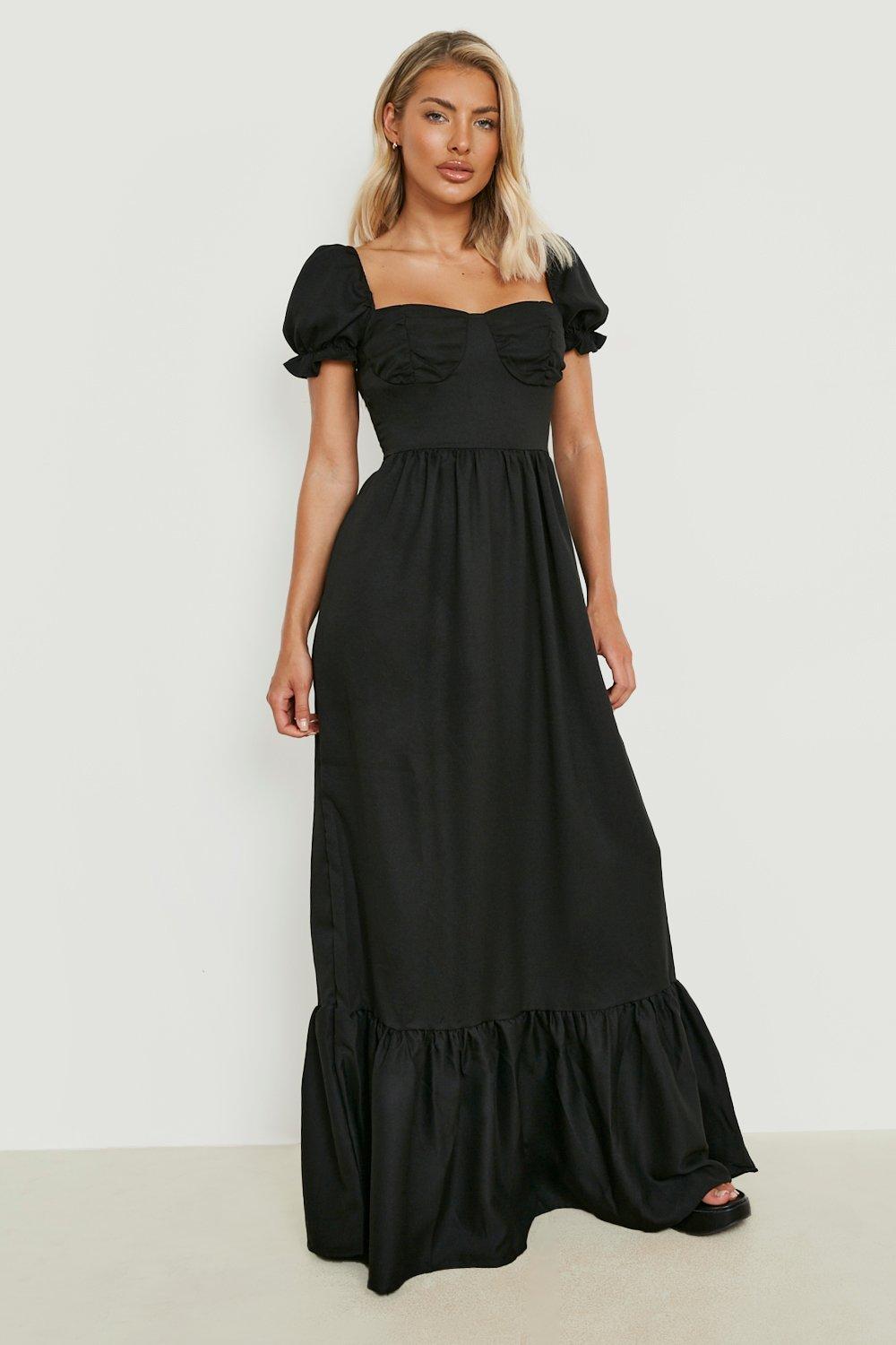 woven tiered sweetheart maxi dress