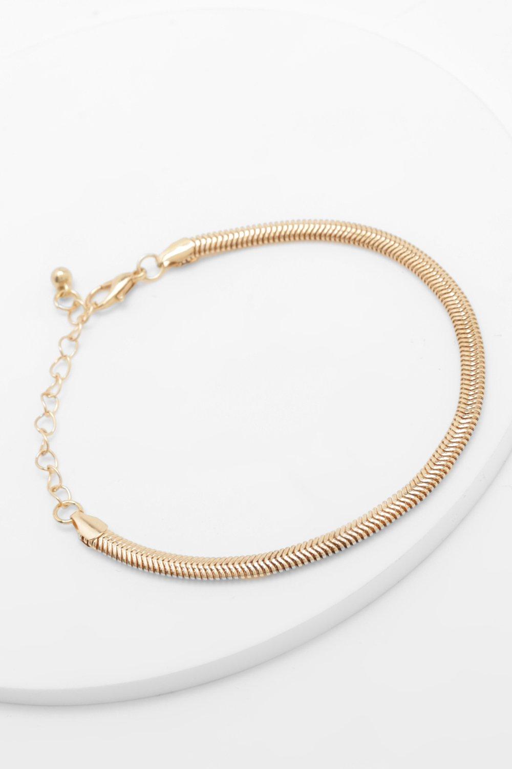 Womens Snake Flat Chain Bracelet - Gold - One Size, Gold