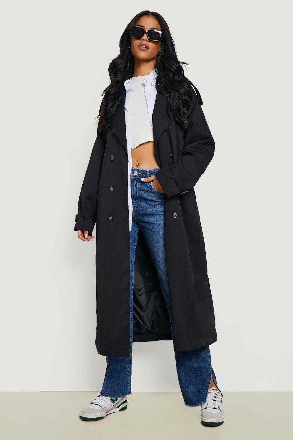tall belted trench coat