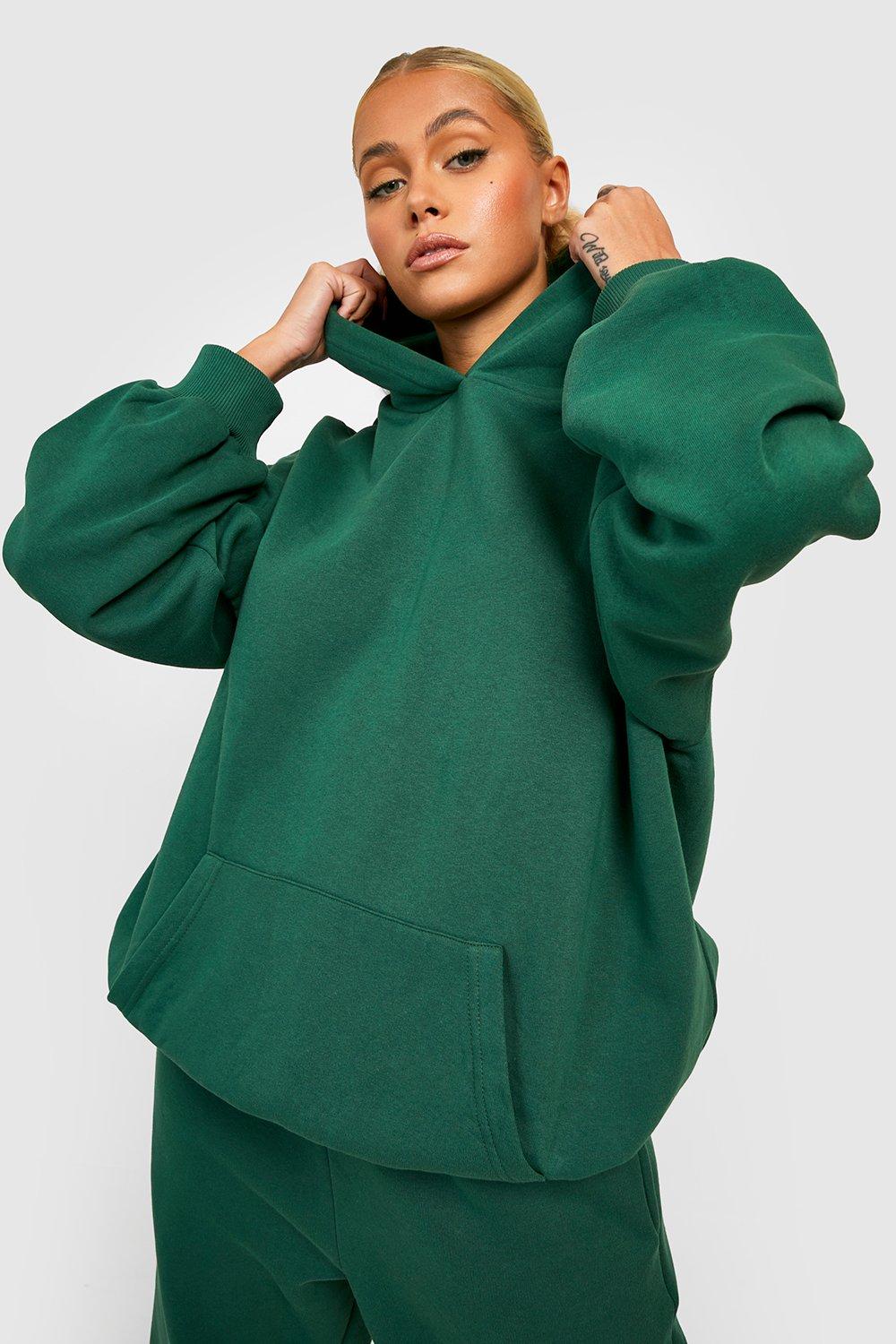 Womens Basic Oversized Hoodie - Green - L, Green