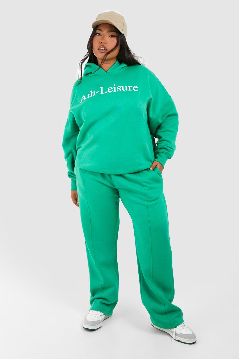 Womens Plus Ath Leisure Printed Hooded Tracksuit - Green - 16, Green