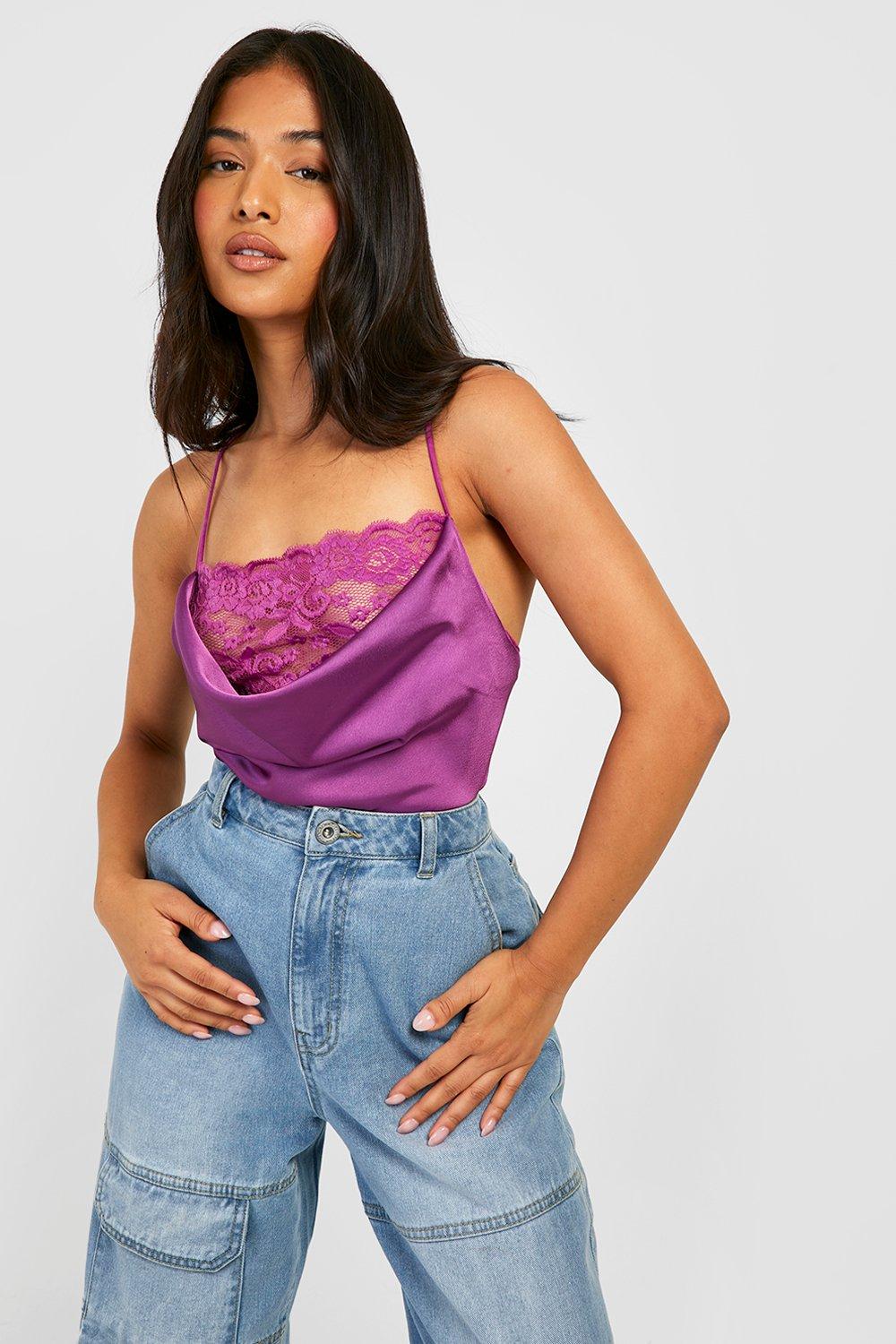 ASOS DESIGN Curve Dylan lace push-up bra in purple