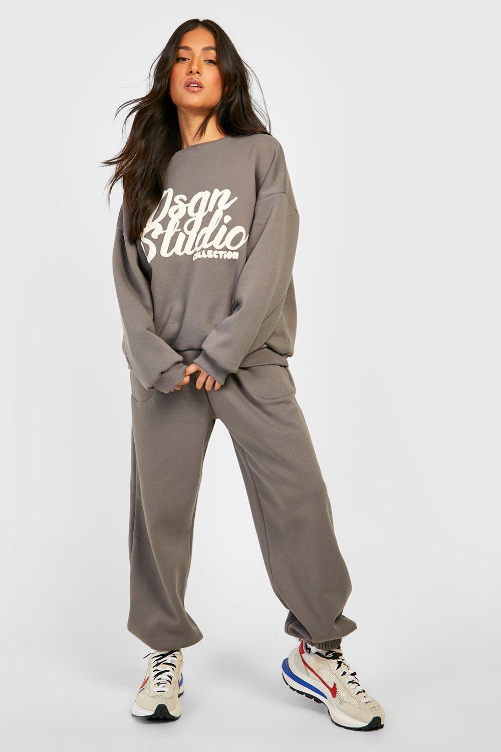 Womens Petite Dsgn Studio Printed Tracksuit - Grey - S, Grey