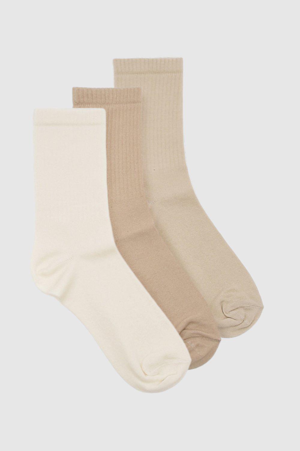 Womens 3 Pack Tonal Sport Socks - Multi - One Size, Multi