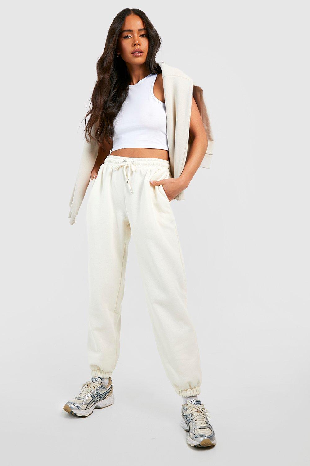 Womens Petite Mix And Match Basic Oversized Jogger - Cream - L, Cream