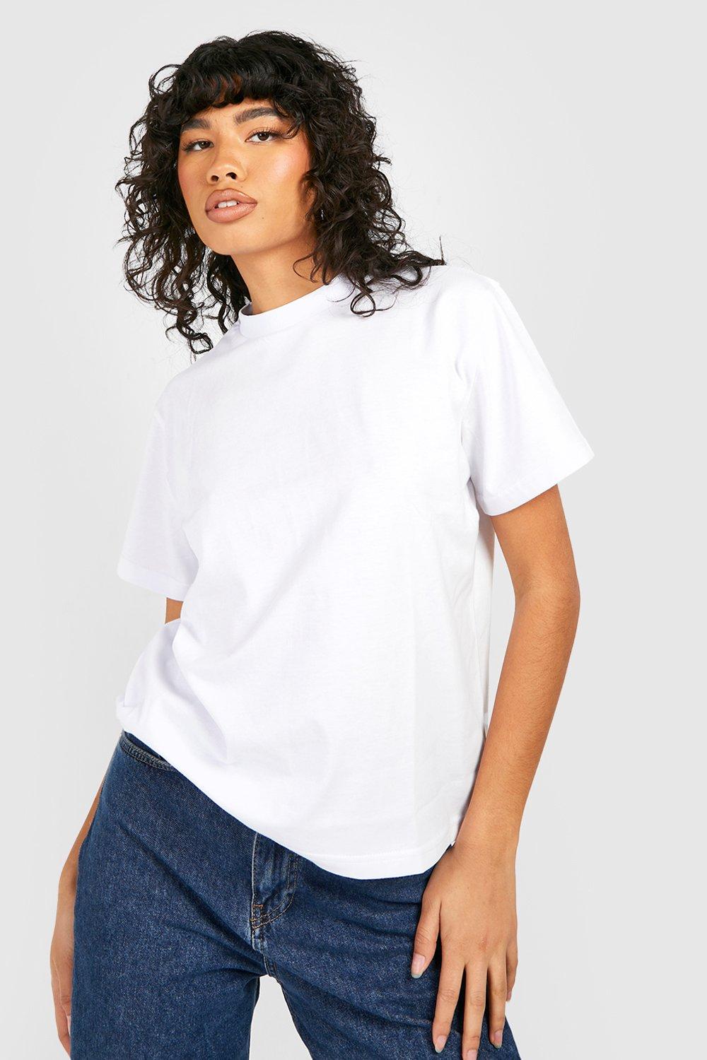 Image of T-shirt a girocollo Basic in cotone, Bianco