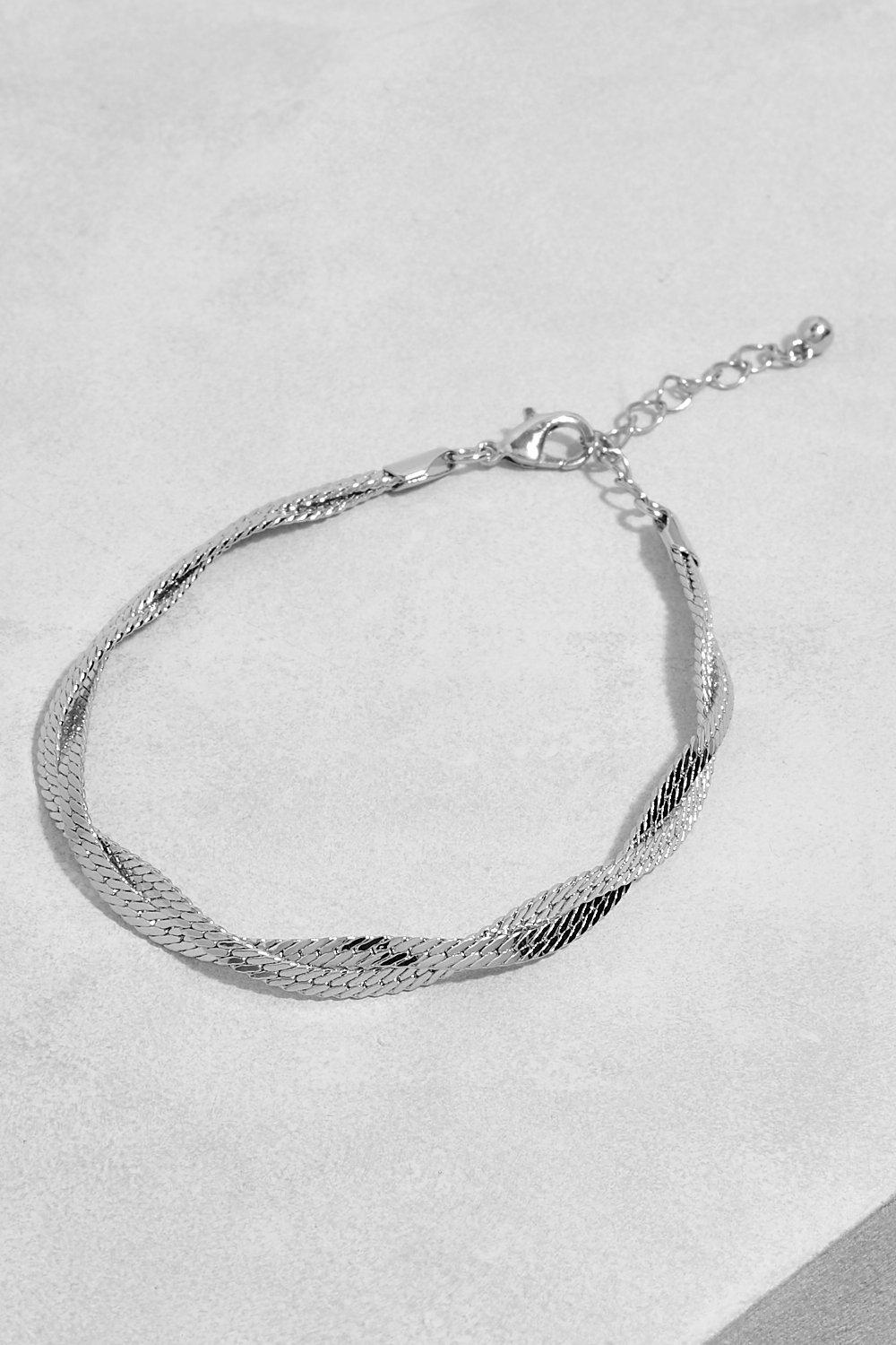 Womens Twist Snake Chain Bracelet - Grey - One Size, Grey