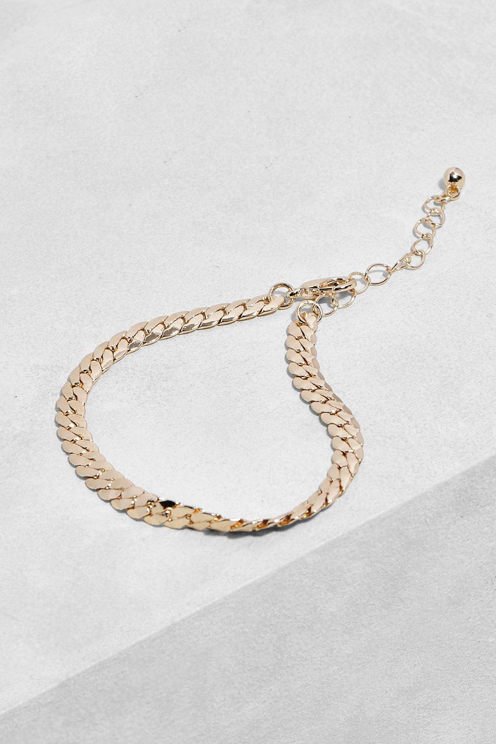 Womens Textured Snake Chain Bracelet - Gold - One Size, Gold