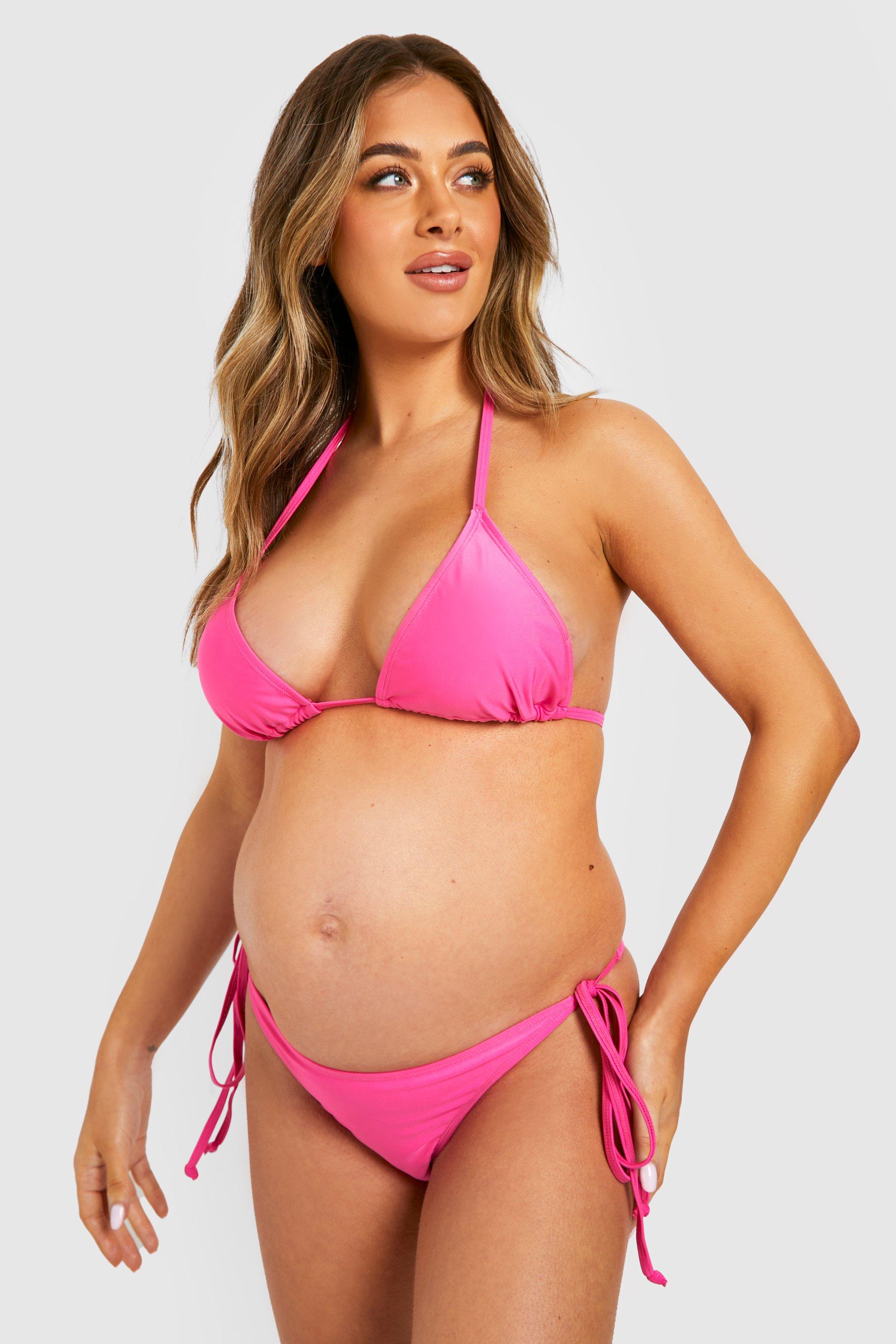 Image of Bikini Premaman Basic con laccetti laterali, Pink