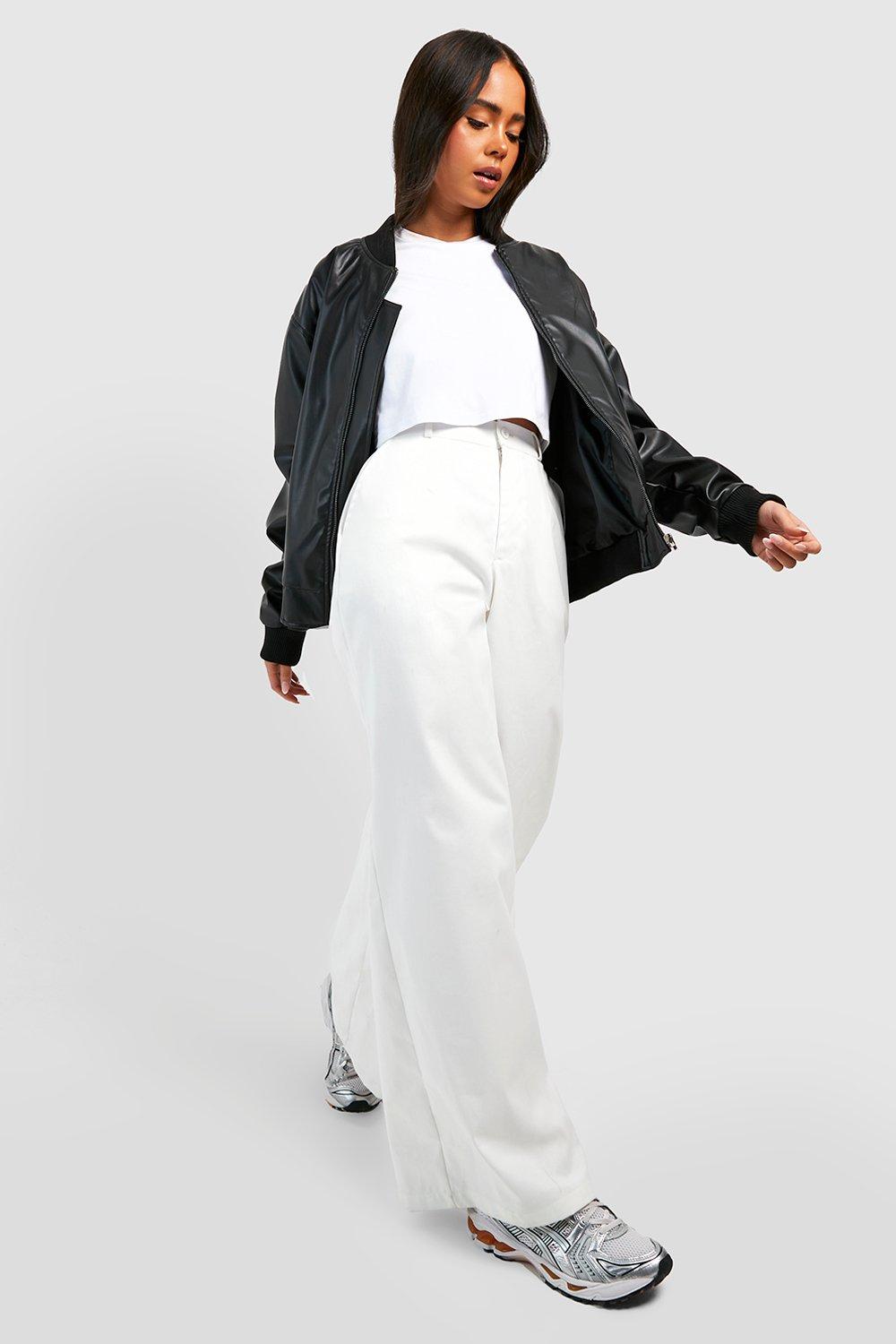 Womens Petite Woven Pocket Cargo Wide Leg Trouser - Cream - 8, Cream
