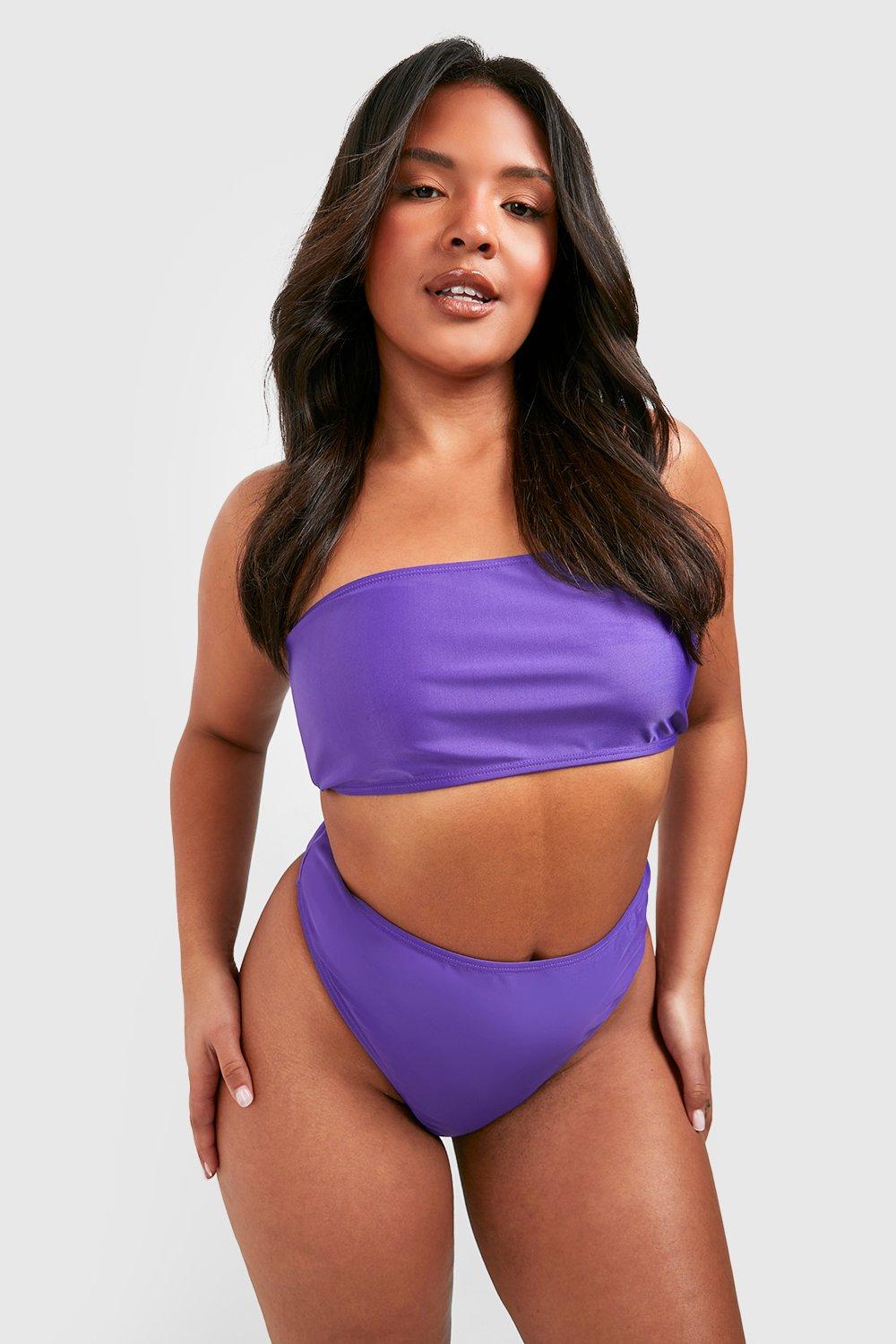 Image of Bikini Plus Size a fascia a vita alta, Purple